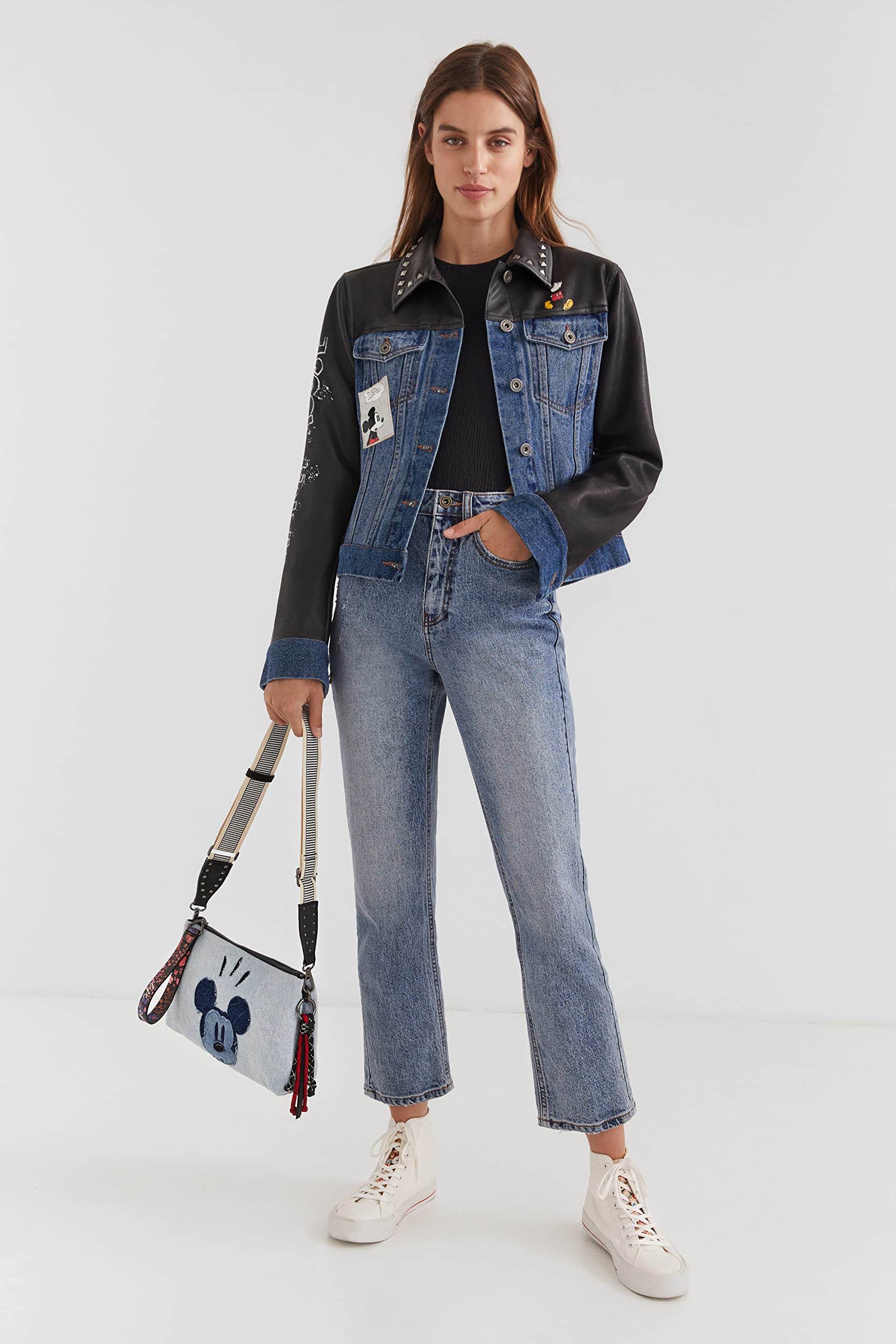 Desigual Women's Casual Jacket - Lightweight Black Denim Jacket for Everyday Wear | X-Small US Size | Perfect for Spring & Fall Outfits, Date Nights & Weekend Errands