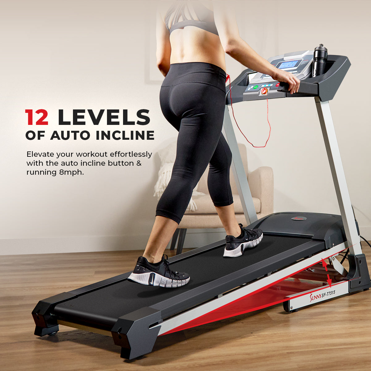 Auto Incline Treadmill - Motorized Electric Running Machine for Home Gym, Cardio Workout & Weight Loss | Perfect for Small Spaces, Apartment & Indoor Fitness Training