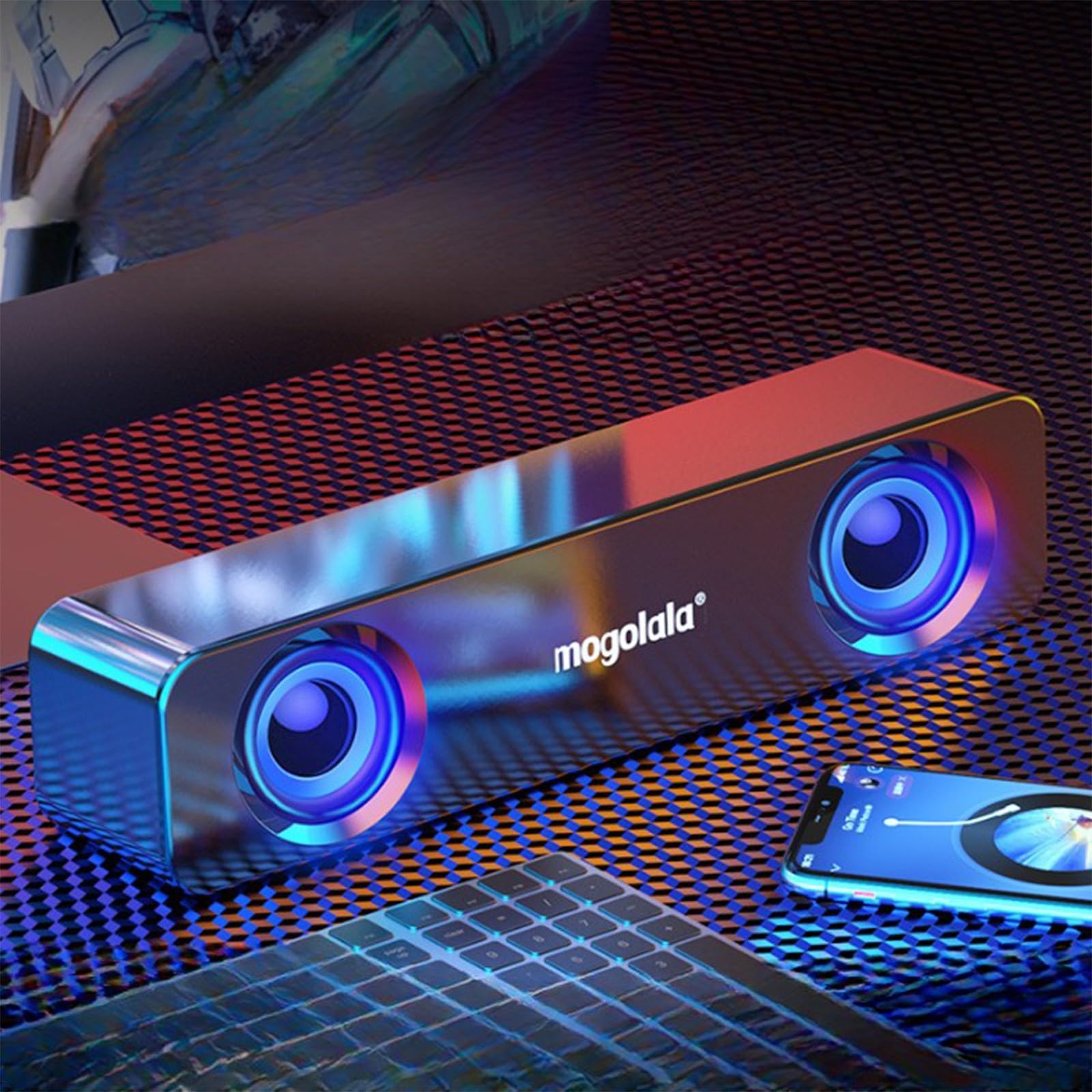 Bluetooth Speaker with Strong Bass - Wired Computer Speaker for Home & Office