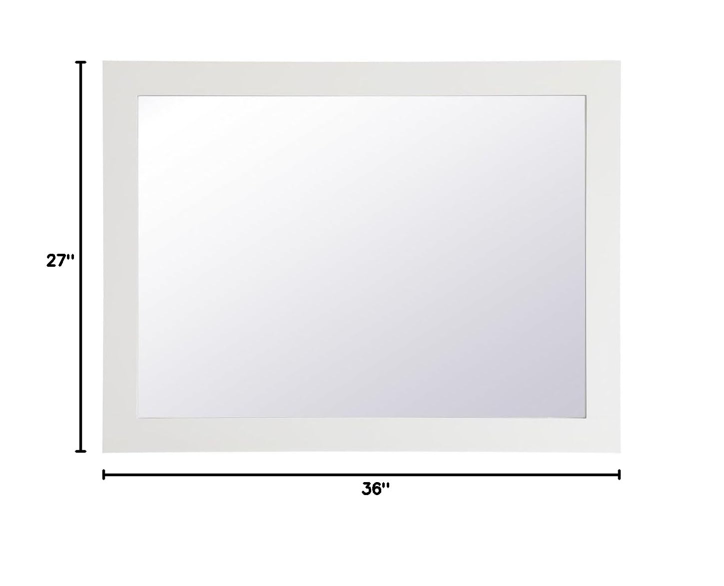 Elegant White Wood Frame Bathroom Mirror 36