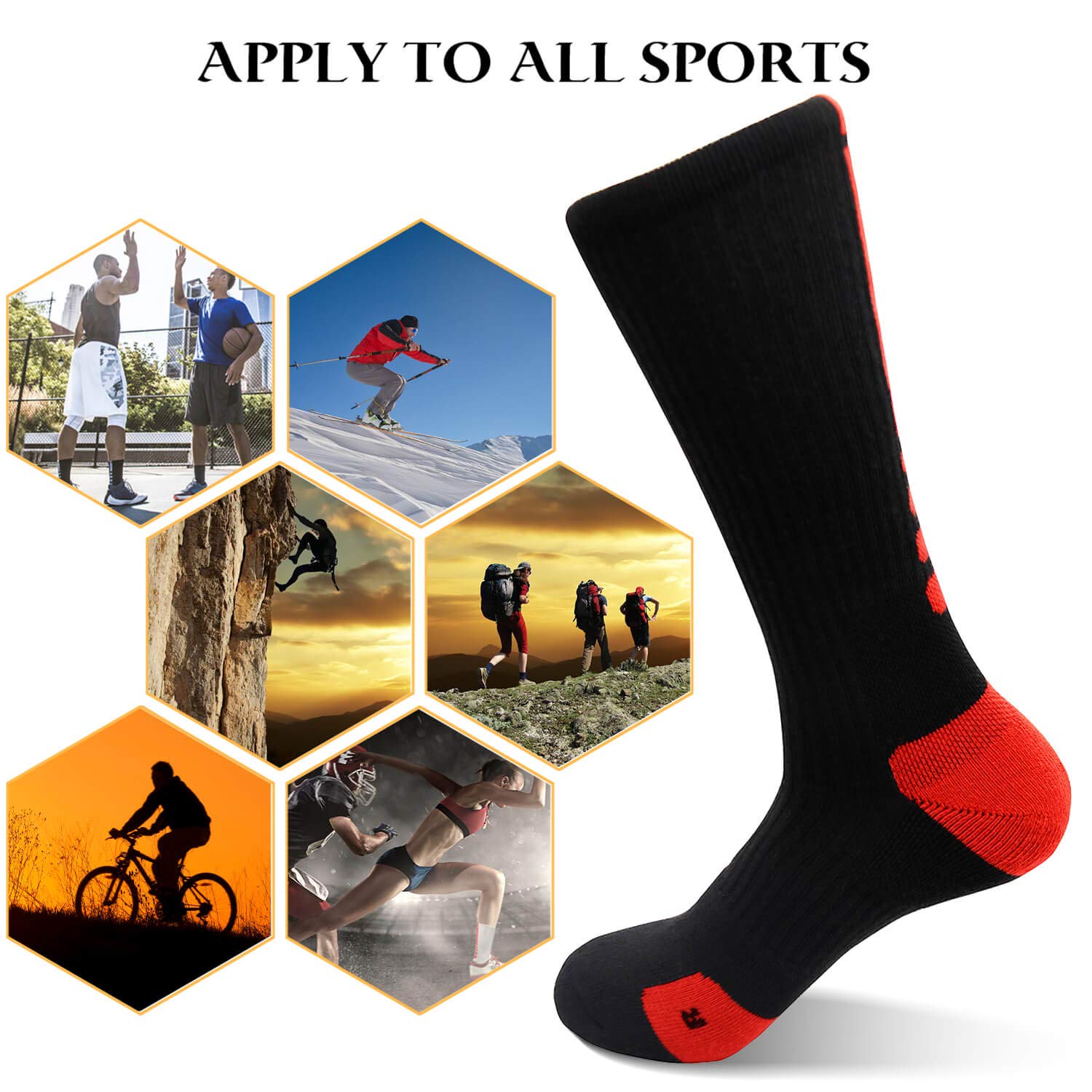 Elite Basketball Socks - Cushioned Athletic Crew Socks with Thick Compression for Men & Women - Perfect for Basketball, Running, Gym Workouts & Sports Performance