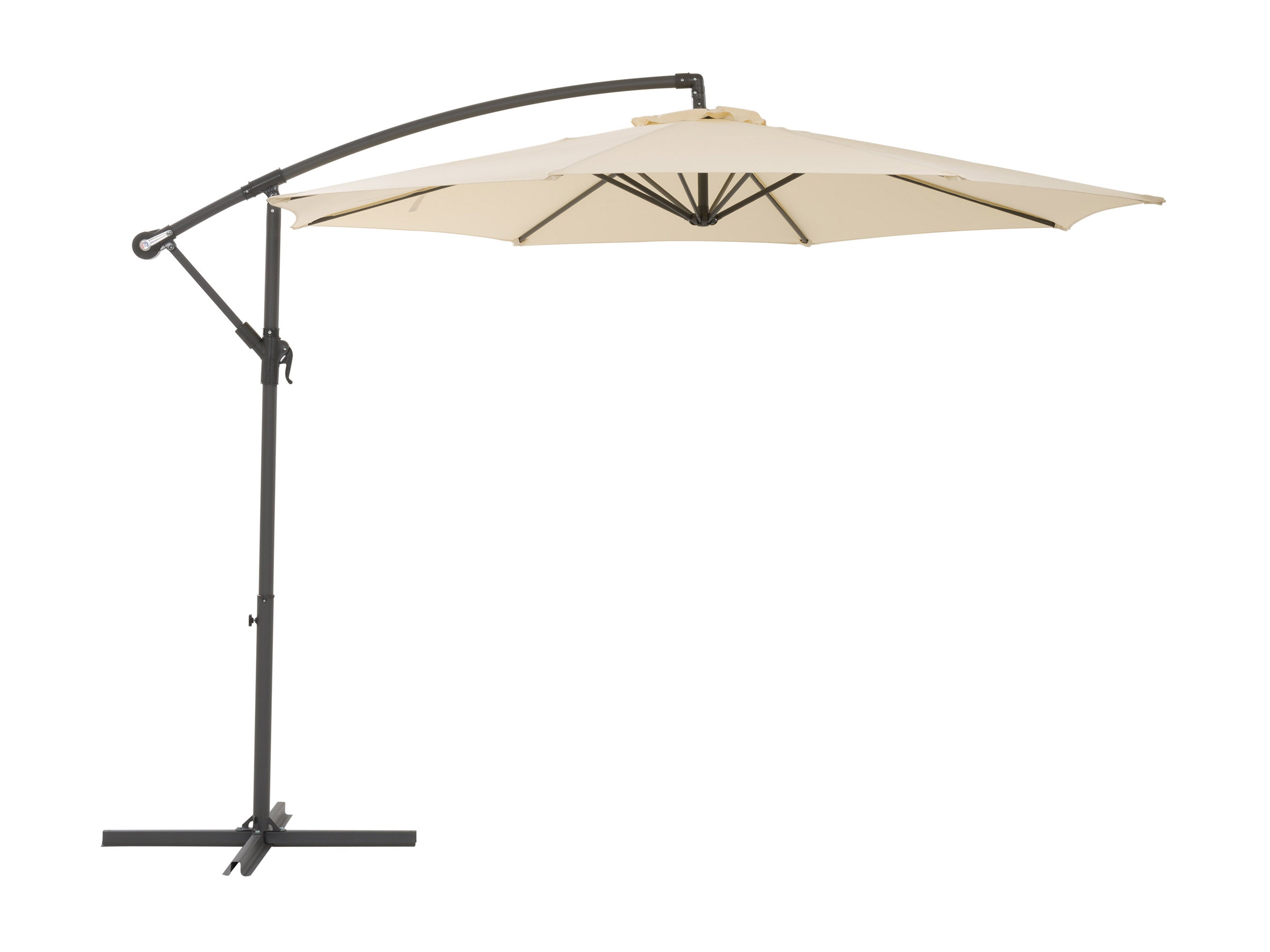 9.5ft Tilting Offset Patio Umbrella with Warm White LED Lights - Perfect for Outdoor Dining, Poolside Lounging, and Backyard Relaxation