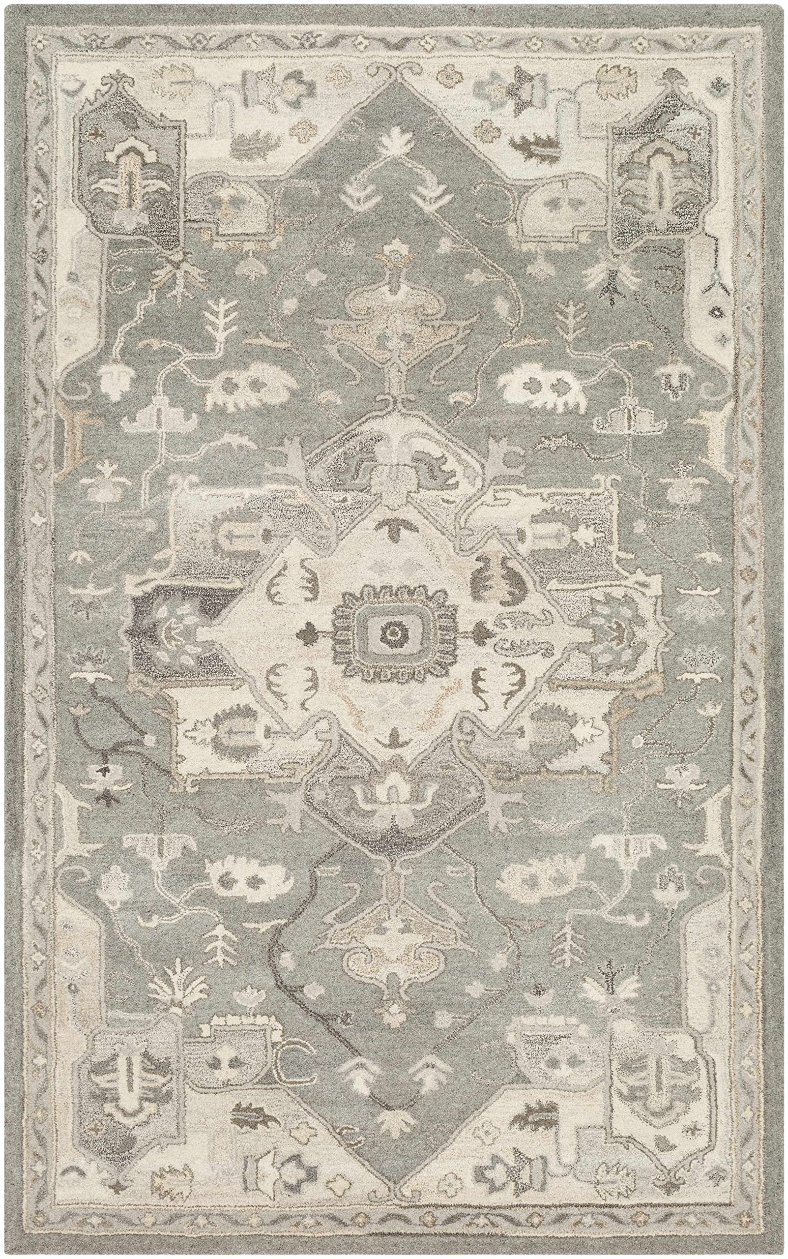 Hauteloom Hamshire Wool Area Rug 2' x 3' - Traditional Gray, Black & Brown Handmade Rug for Living Room, Bedroom & Office - Soft & Durable Home Decor for Cozy Spaces