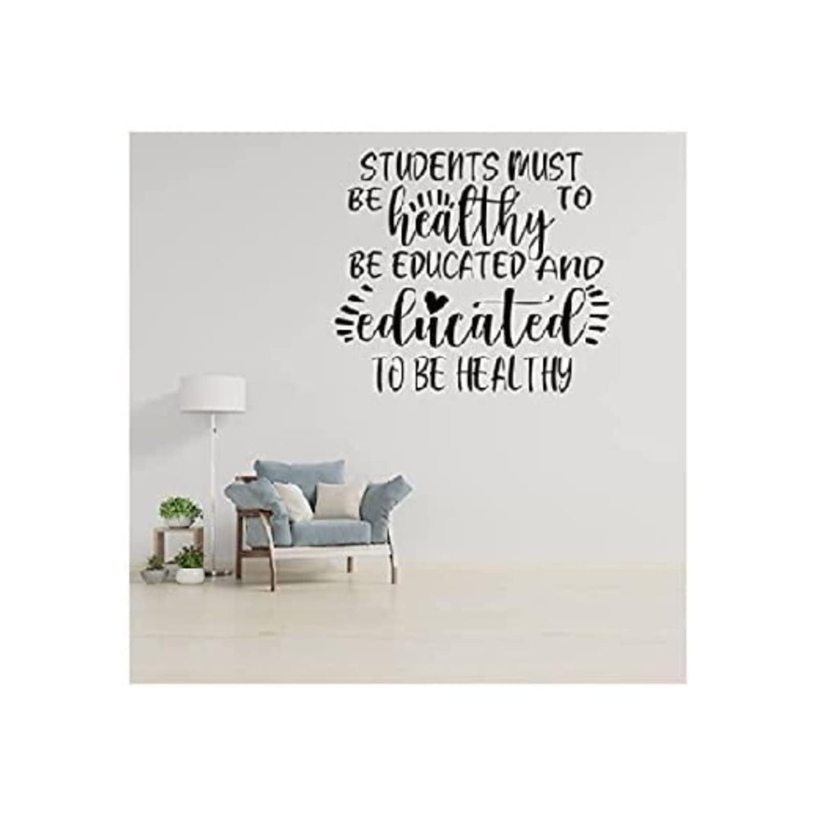 Healthy Students Learn Better - Inspirational Teacher Back to School Wall Decal for Classroom & Kids Bedroom Decor - Motivational Sticker for School, Home & Office