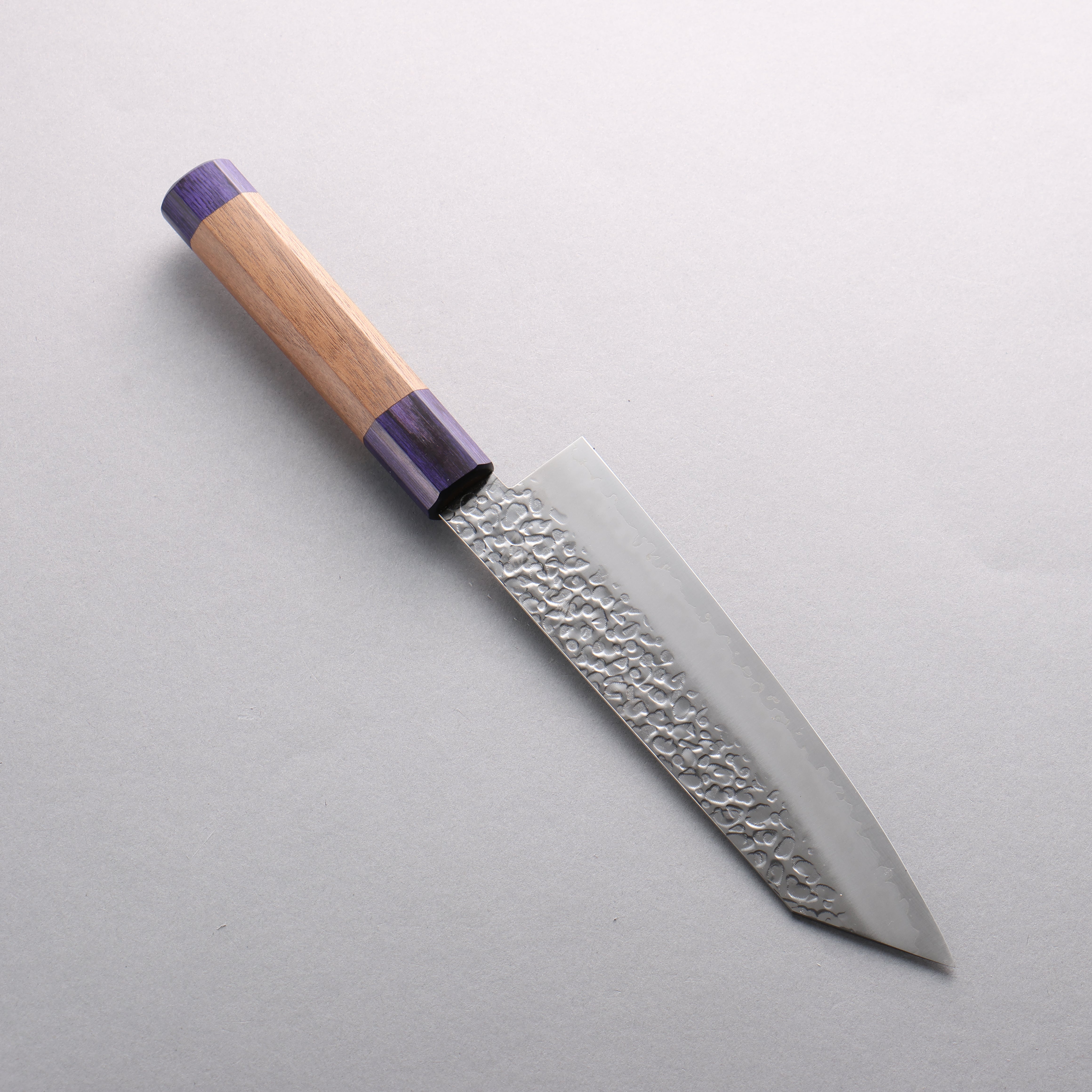 Premium Seisuke Silver Steel No.3 Hammered Bunka Knife 180mm - Japanese Chef Knife with Walnut & Double Blue Pakka Wood Handle - Perfect for Slicing, Dicing & Precision Vegetable Cutting