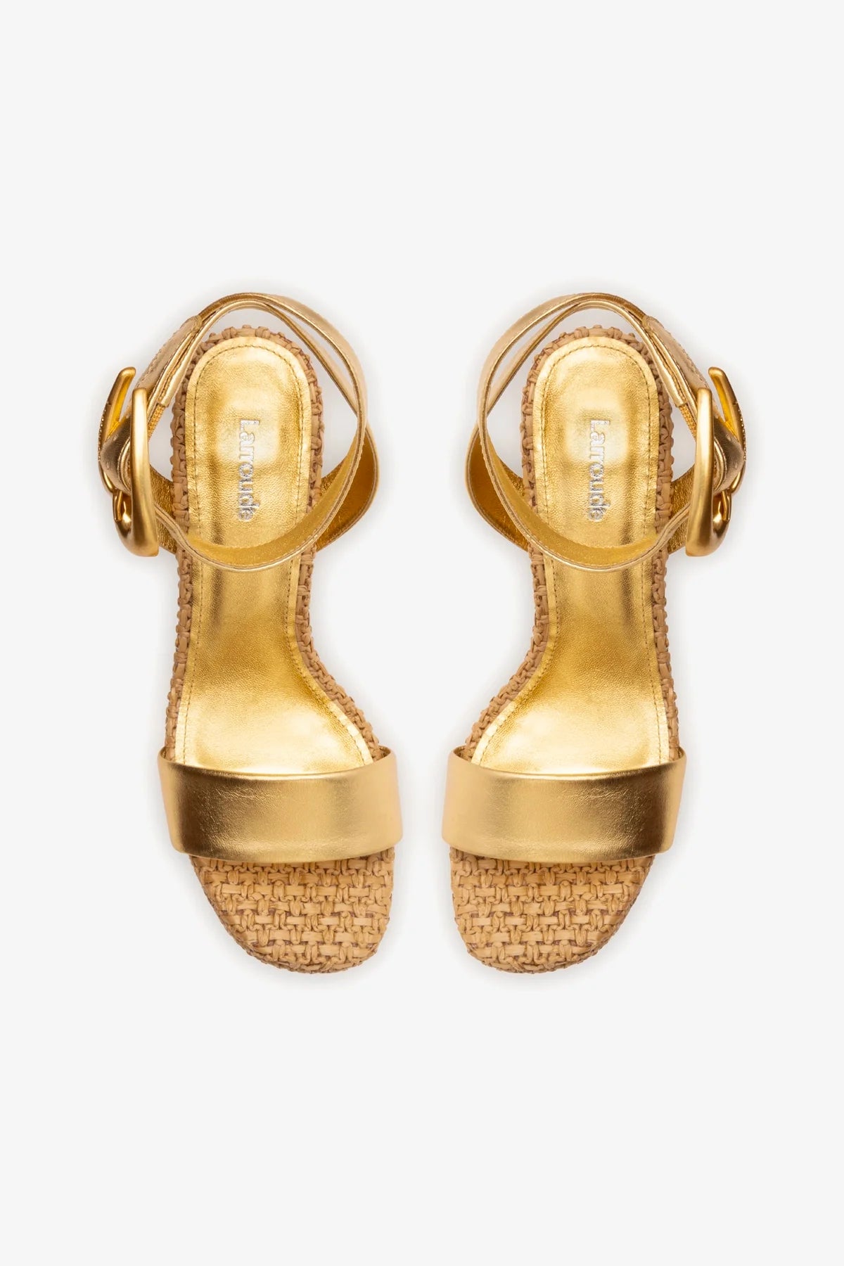 Dolly Verona Women's Gold Metallic Leather & Natural Raffia Sandals - Comfortable Summer Beach Wedding Casual Shoes for Outdoor Vacations