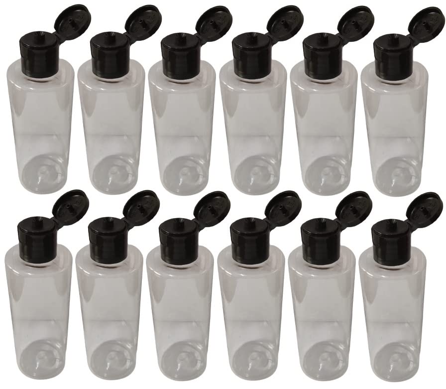 200ml Clear Plastic Empty Squeeze Bottles - Pack of 12 | Leak Proof Travel Containers for Cosmetics, Liquids & Toiletries | Perfect for DIY, Salon, Travel & Home Organization