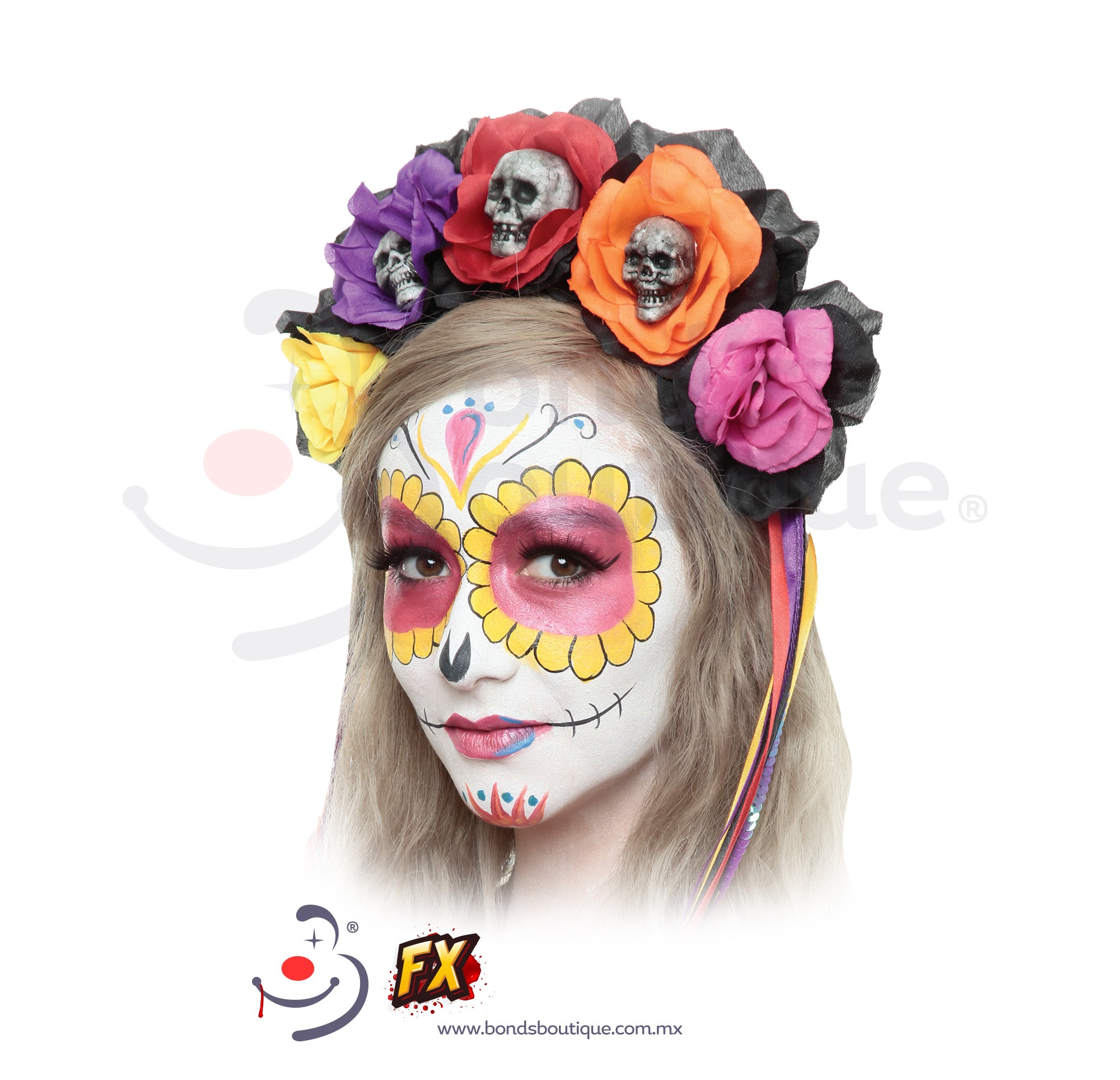 Elegant Catrina Headdress - Mexican Sugar Skull Crown for Day of the Dead Costume | Perfect for Halloween, Dia de los Muertos Celebrations & Cultural Events