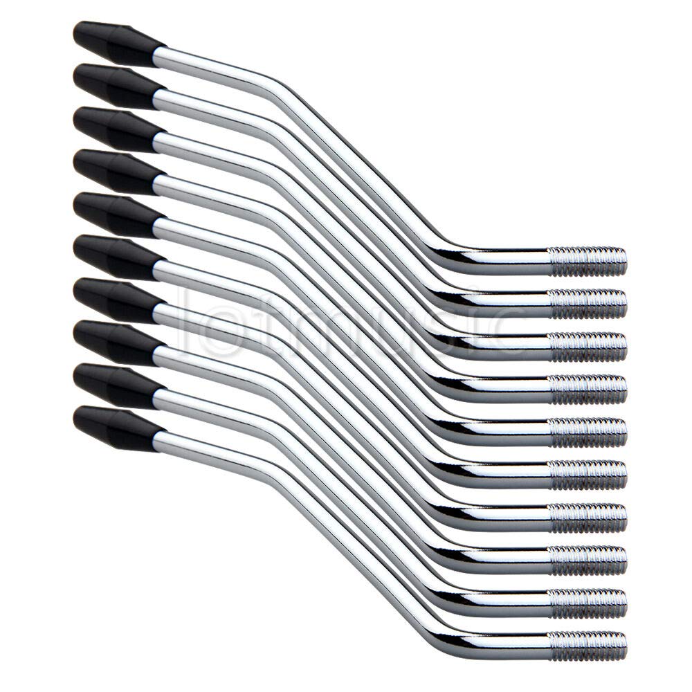 10-Piece Chrome with Black Tip Guitar Tremolo Arm Whammy Bar Set for Fender Strat - Perfect for Rock Solos, Live Performances & Studio Recording