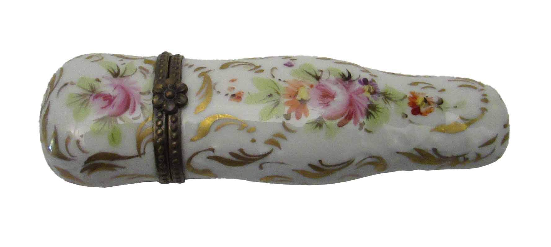Limoges Porcelain Floral Needle Case - Large Hand-Painted French Sewing Box for Needles & Pins | Perfect for Quilting, Embroidery & Crafting