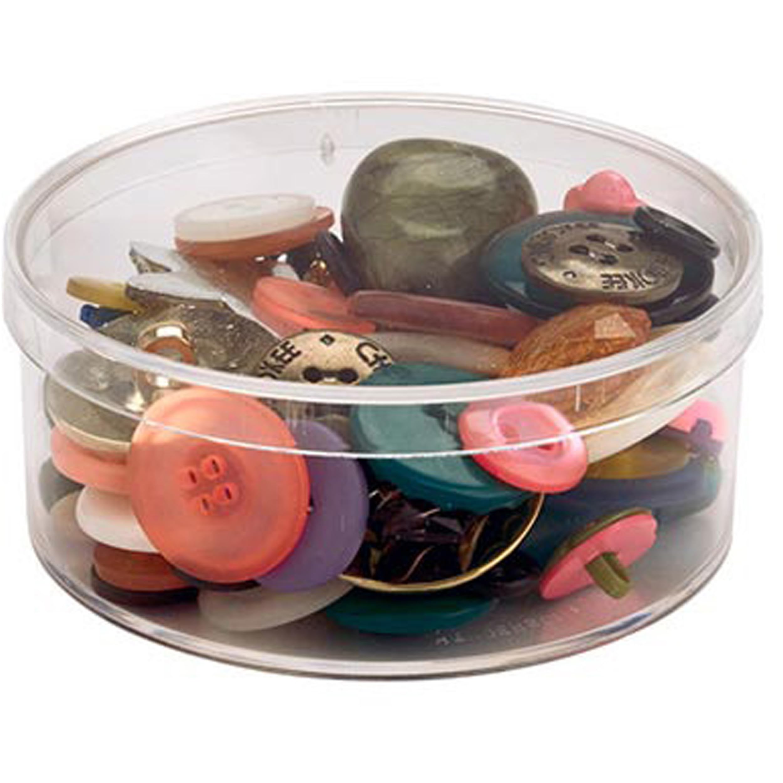 Pioneer Plastics 015C Clear Small Round Plastic Containers - 3.3125