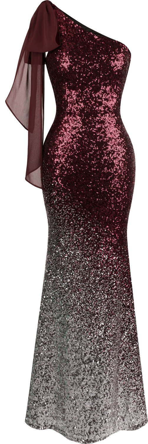 Elegant Asymmetric Ribbon Gradient Sequin Mermaid Prom Dress for Women - Perfect for Formal Dances, Evening Galas & Special Occasions