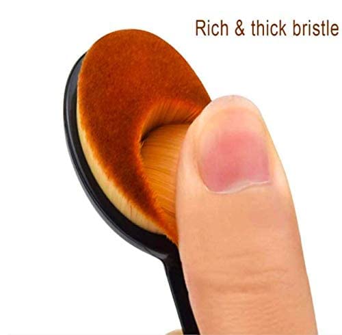 Zirak Oval Foundation Brush - Toothbrush Shape Concealer Makeup Brush for Flawless Base | Perfect for Liquid & Cream Foundations, Contouring & Blending