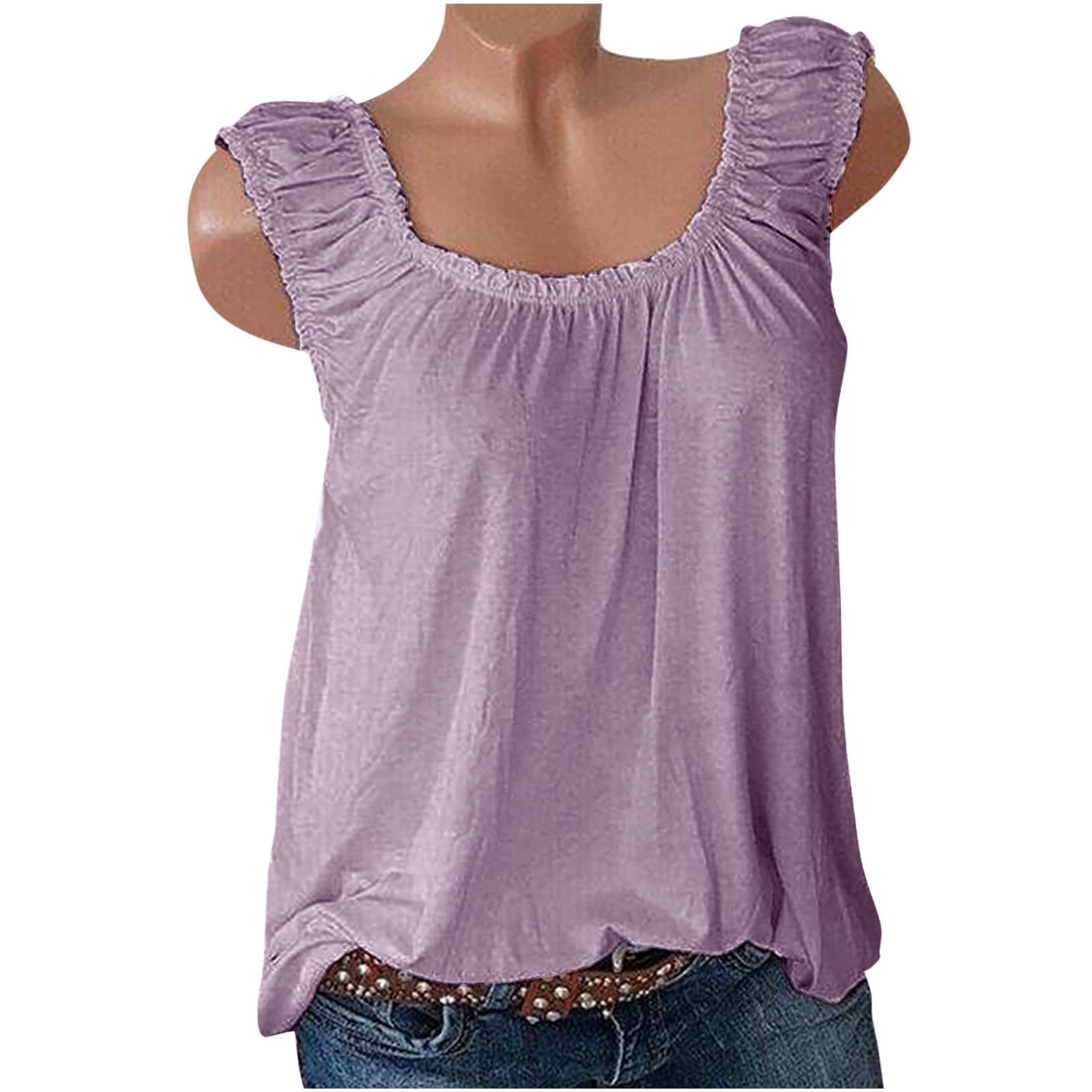 Women's Casual Sleeveless Crewneck Solid Blouse Pullover Tank Top - Soft Breathable Summer Shirt for Workout, Yoga & Everyday Wear