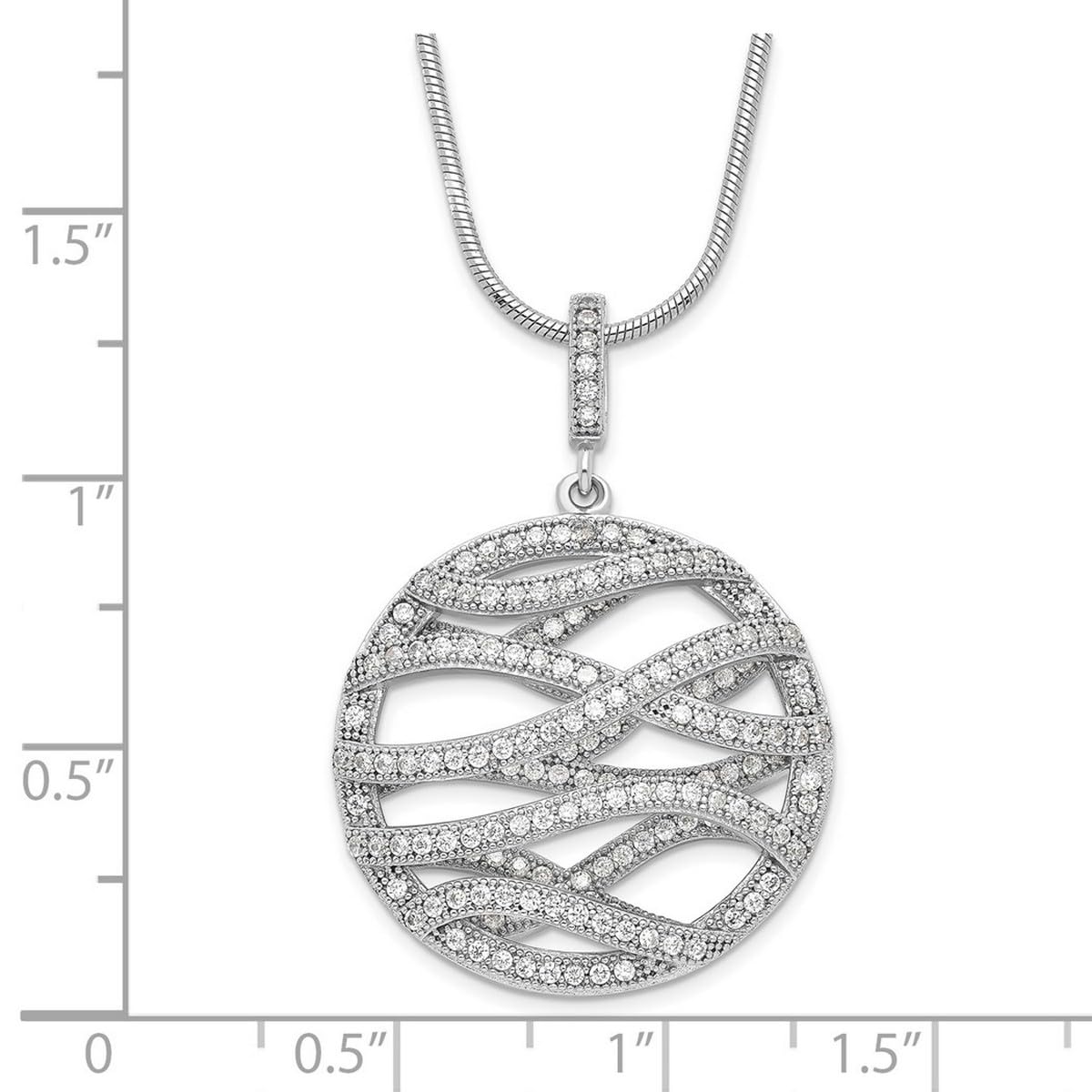 925 Sterling Silver Lobster Claw Necklace with CZ Cubic Zirconia Stones - 18 Inch Polished Round Chain for Women | Perfect for Weddings, Parties & Everyday Elegance