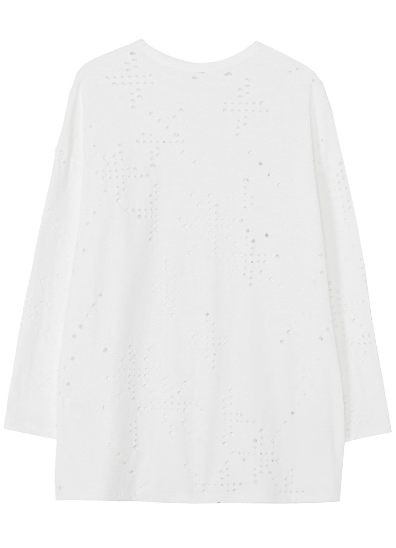 Soft Cotton Jersey Long Sleeve T-Shirt with Unique Hole Design - Oversized Fit for Women - Perfect for Casual Wear, Layering & Street Style Fashion