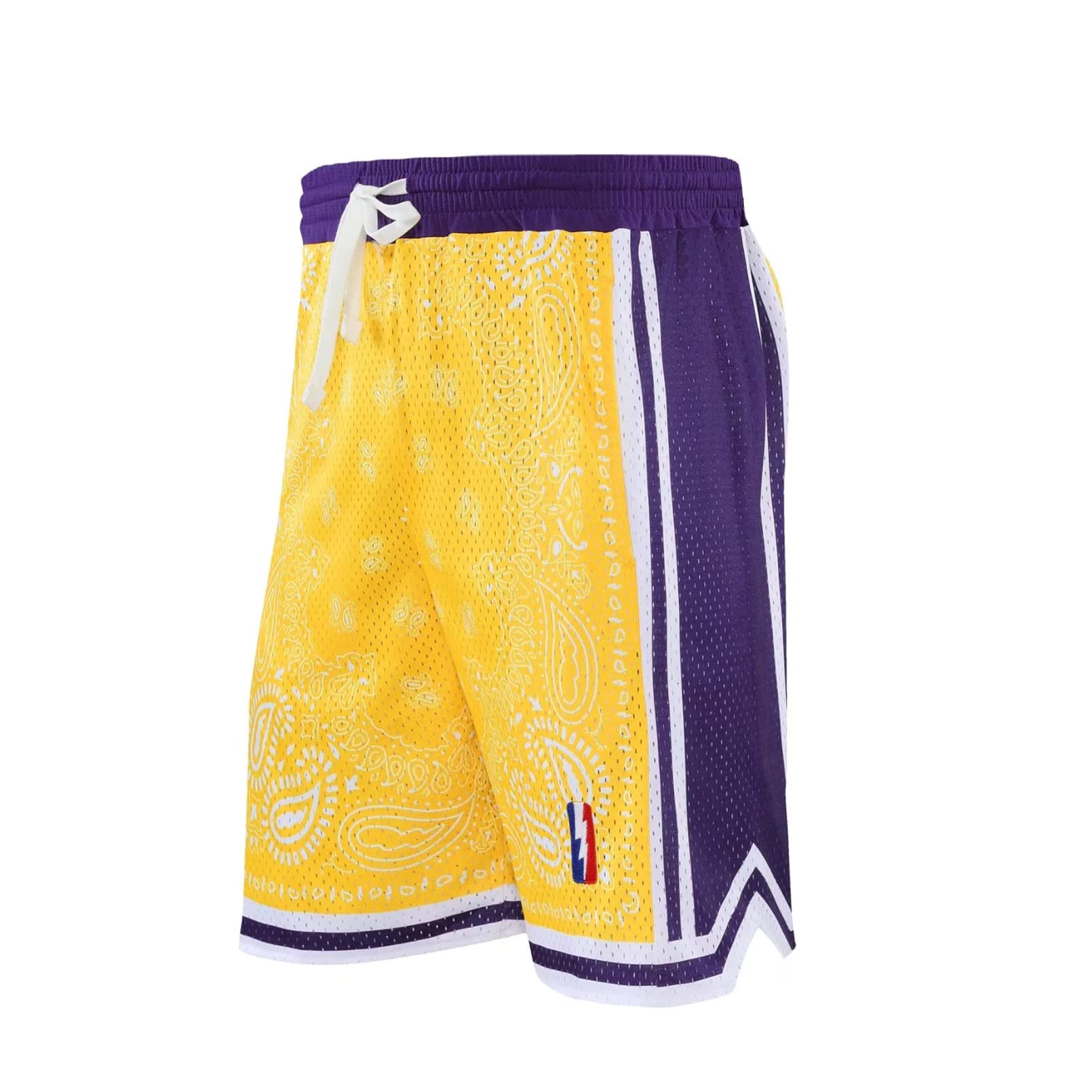 BOOMLEMON Men's Basketball Shorts - Breathable Mesh Workout Shorts with Stylish Paisley Print for Running, Gym & Outdoor Sports | Comfortable Athletic Training Short Pants