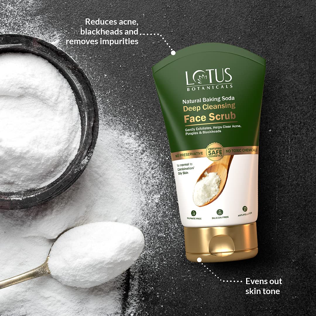 Lotus Botanicals Baking Soda Anti-Acne Treatment Kit | Natural Face Wash & Exfoliating Scrub for Clear Skin | Perfect for Daily Skincare & Acne-Prone Skin
