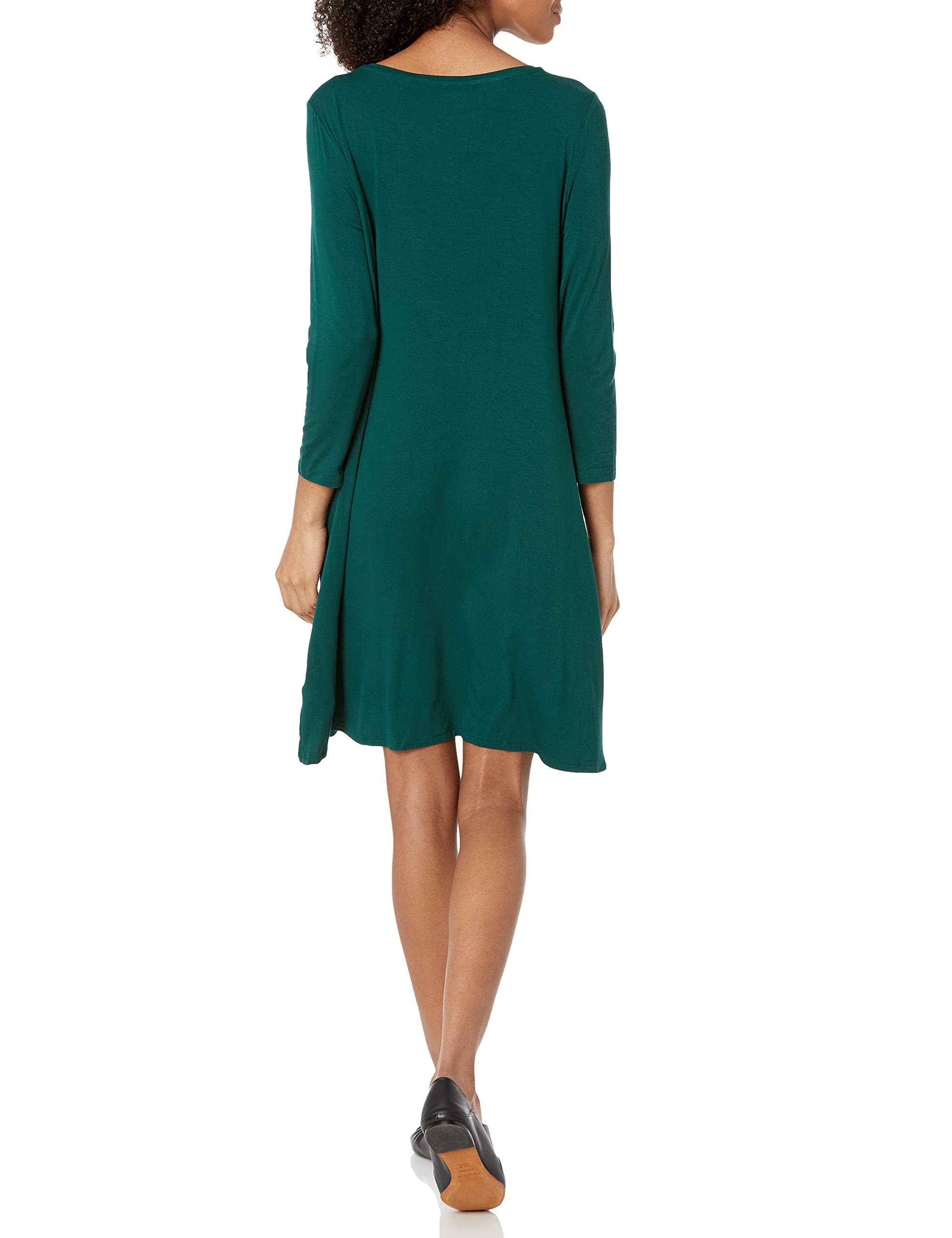 Amazon Essentials Women's Three-Quarter Sleeve Boat Neck Dress - Plus Size Options | Casual Office Wear & Summer Outfit for Women