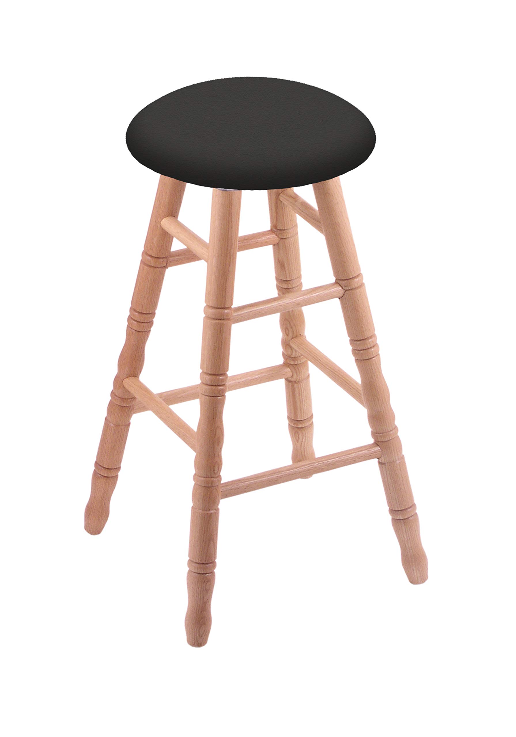 Natural Oak Counter Stool with Wrought Iron Seat - Rustic Bar Stool for Kitchen Island, Breakfast Nook & Home Decor
