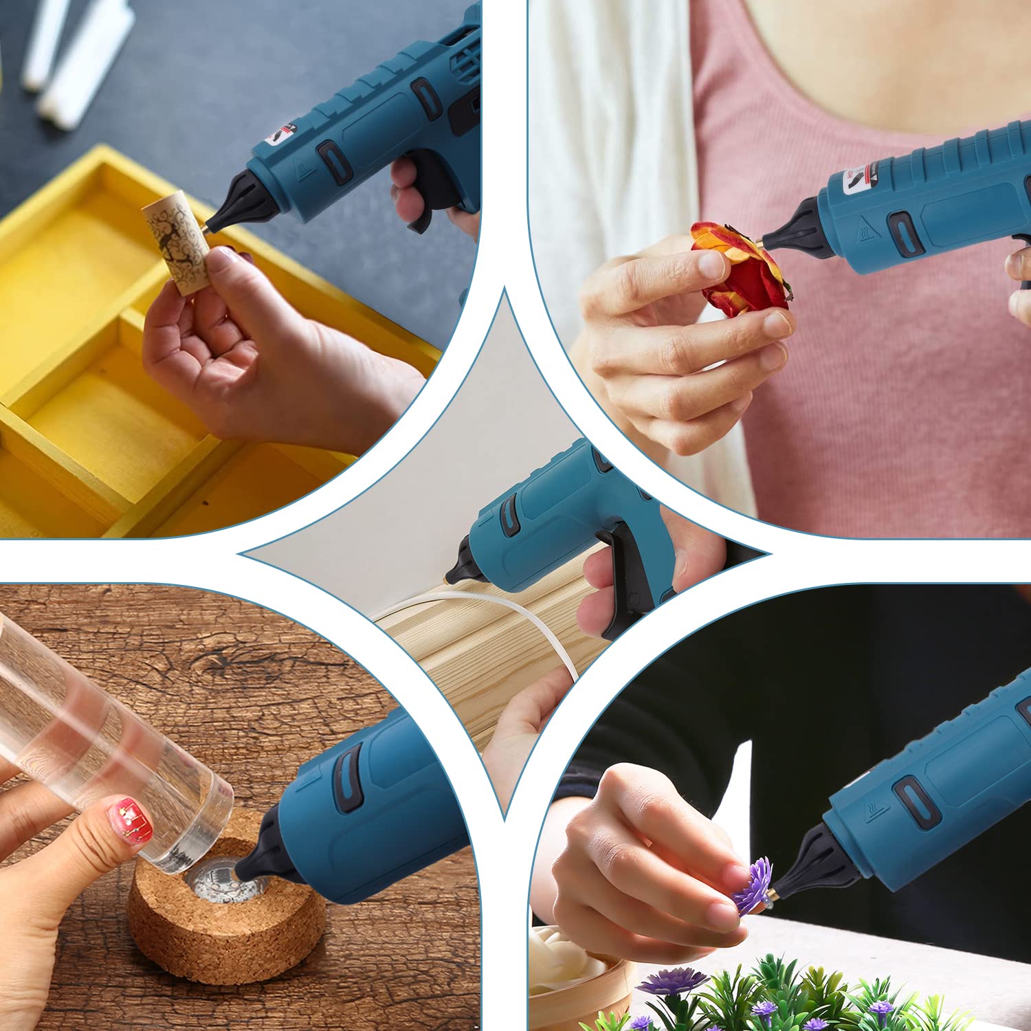 **Makita 18V Cordless Hot Glue Gun - Full Size with Insulated Copper Nozzle & 20Pcs 0.43