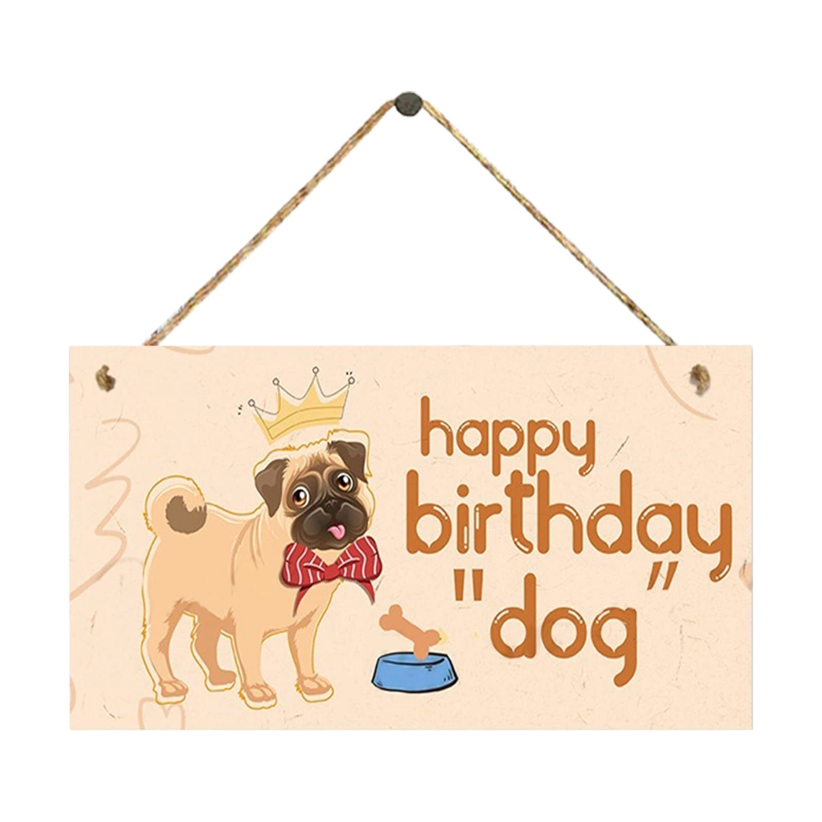 Wooden Dog Tag Bathroom Decor - Pet Lover Sign with Slogan, Rectangular Hanging Pendant for Powder Room & Home Decoration (A-F, One Size) - Perfect for Pet-Friendly Homes & Gift Giving
