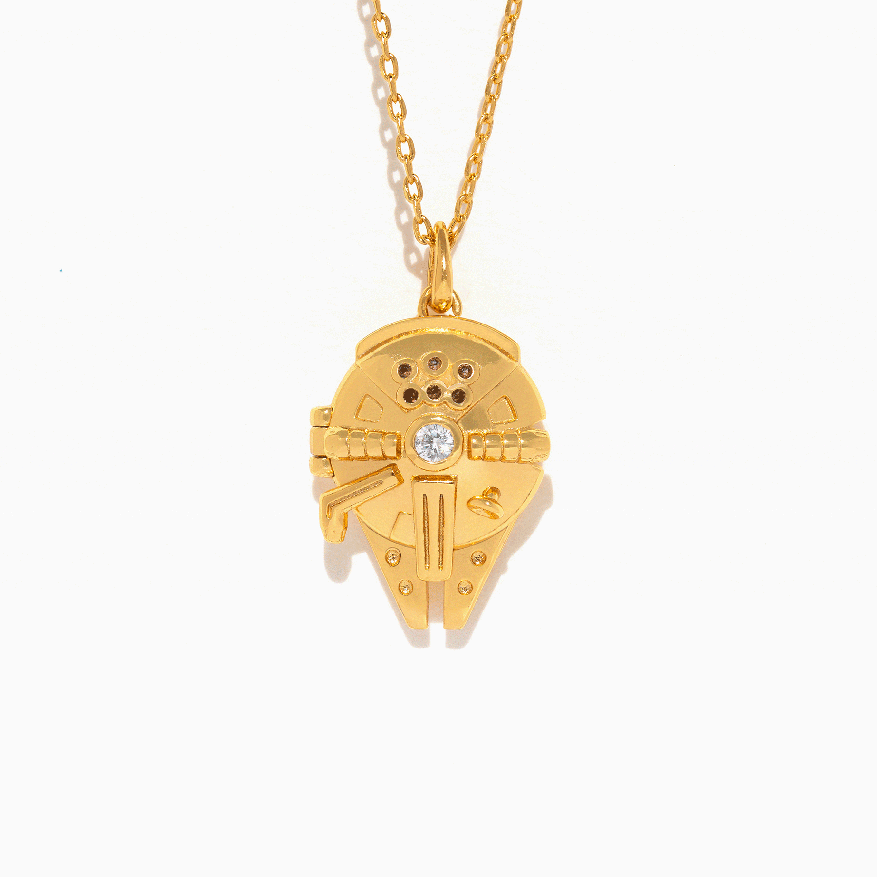 Star Wars™ Millennium Falcon™ Locket Necklace - Premium Collectible Jewelry for Fans | Perfect Gift for Cosplay, Birthday & Anniversary | Sci-Fi Fashion Accessory