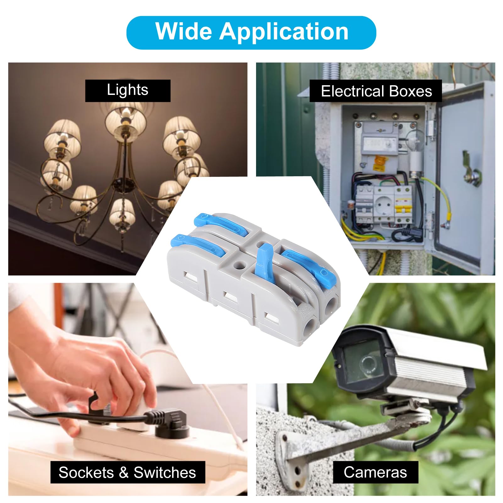 50PCS Lever Wire Connectors - 1 to 1 Inline Assemblable Electrical Connectors for 24-12 AWG Wires | Secure Circuit Splices for Home Wiring, DIY Projects & Electrical Repairs