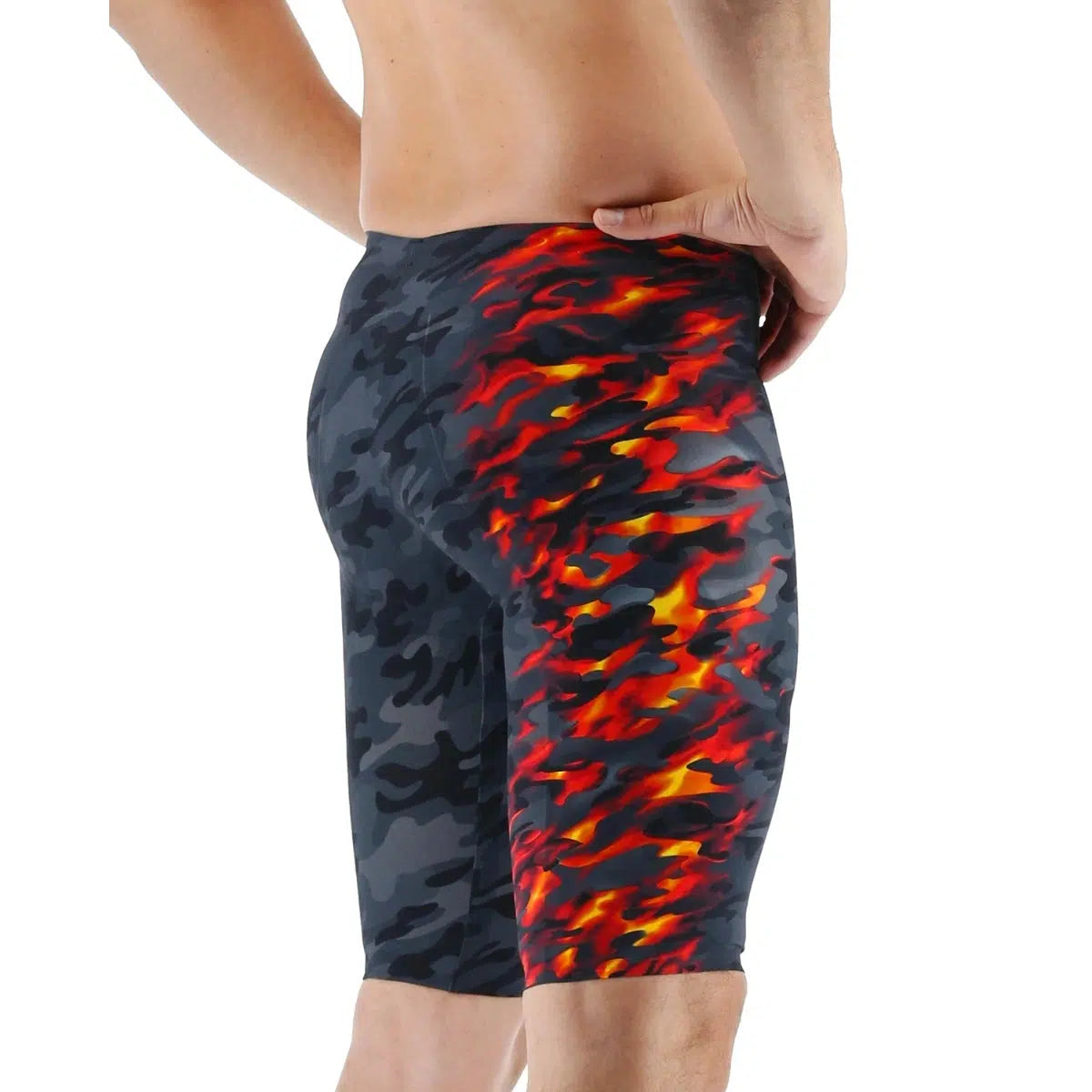 TYR Venzo Camo High Waist Competitive Swim Jammer - Performance Training & Racing Swimwear for Men & Boys - Perfect for Lap Swimming, Swim Meets & Water Sports