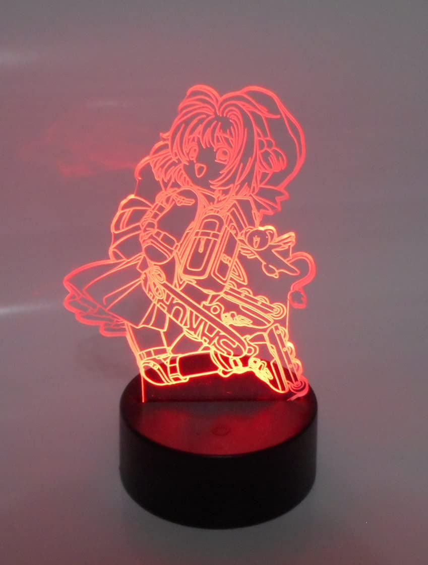 Card Captor Sakura Anime Roller Blade LED Night Light - 3D Laser Engraved Acrylic Desk Lamp with Cool Lighting Effects | Perfect for Bedroom Decor, Anime Fan Gifts & Collectible Display