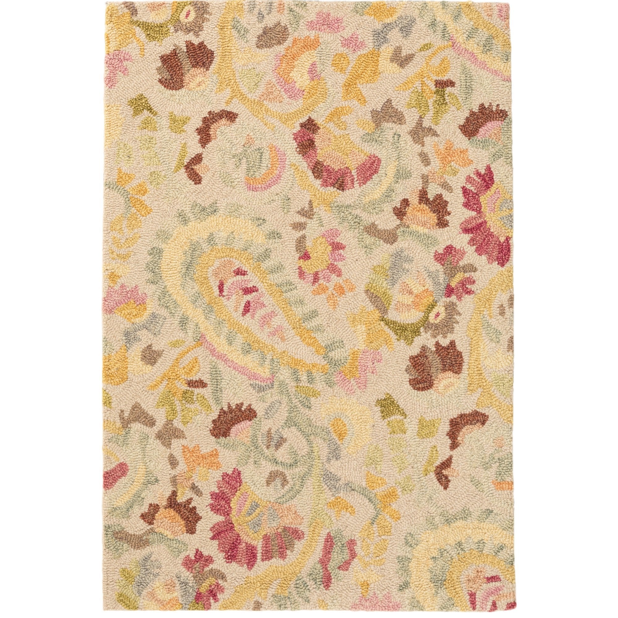 Dash & Albert Ines Micro Hooked Wool Rug - Soft & Durable Handmade Area Rug for Living Room, Bedroom, or Nursery - Perfect for Cozy Home Decor