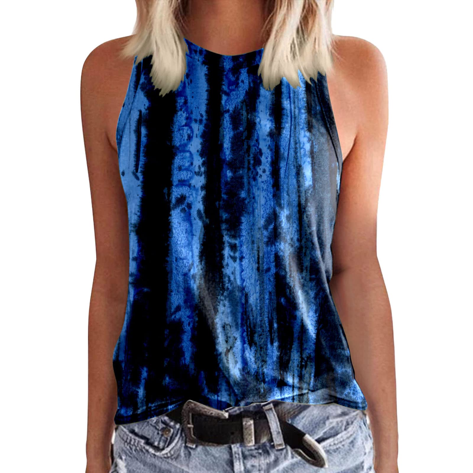 ETHKIA Women's Summer Casual Sleeveless Tank Tops - Loose Fit Crewneck Basic Shirts for Beach, Travel & Everyday Wear