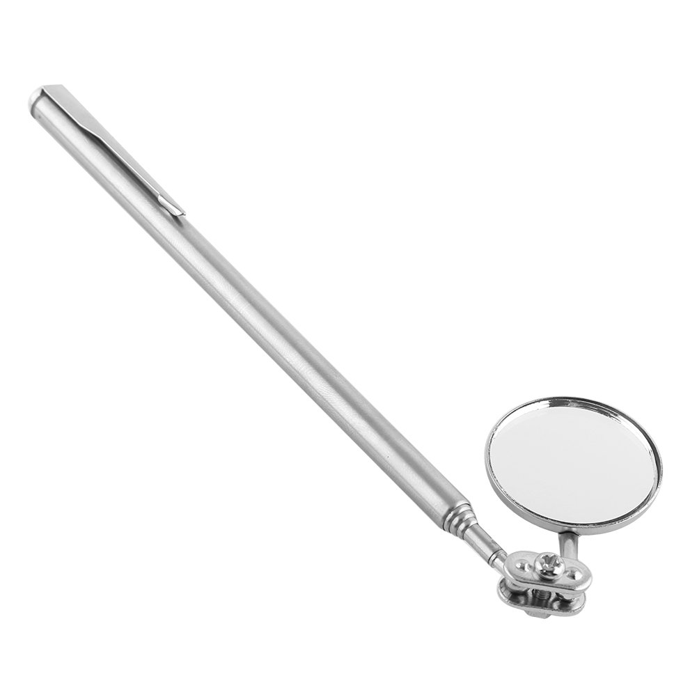 Retractable Telescopic Inspection Mirror for Automotive & Mechanics - 30x600mm Round Handle with Pen Clip | Perfect for Engine Repair, Under-Car Inspections & Hard-to-Reach Areas