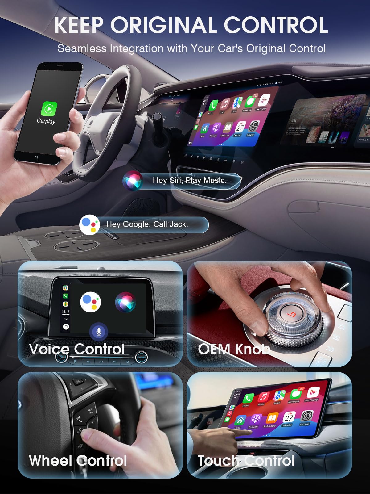 2025 Upgraded 2-in-1 Wireless CarPlay & Android Auto Adapter - Convert Wired to Wireless for iPhone iOS 10+/Android 11+ | Stable Connection, No Latency Mini USB Dongle | Perfect for Commuting, Road Trips & Hands-Free Driving