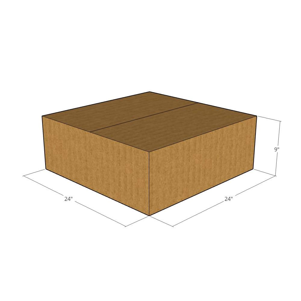 150 New Corrugated Shipping Boxes 24x24x9 Inches - 32 ECT Strength - Heavy Duty Moving & Storage Boxes for Ecommerce, Packing, and Home Organization