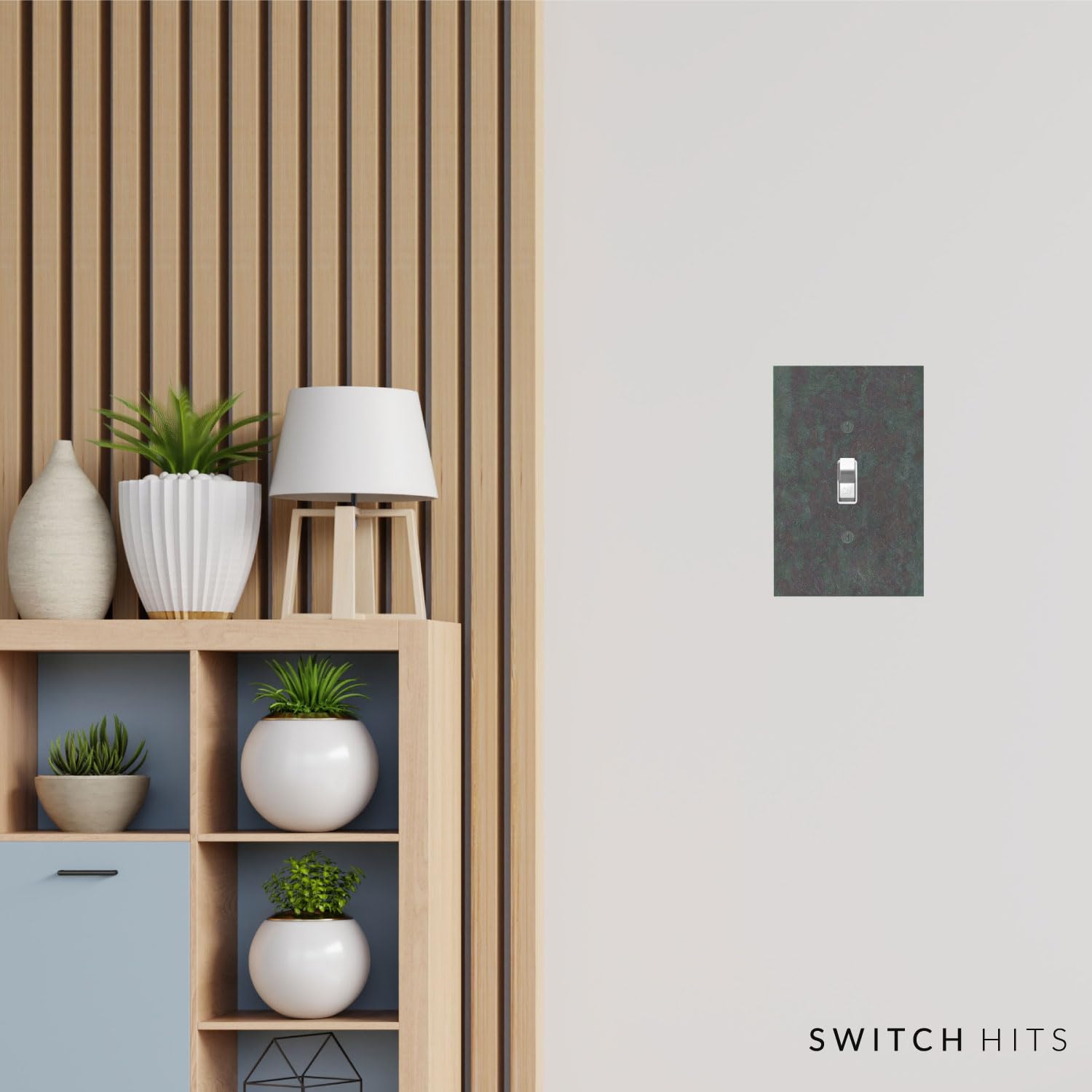 Decorative Electrical Switch Plate Cover - 1 Gang Single Toggle Light Switch Outlet Wall Plate (3.25”x5”) in Natural Vermont Slate Earth Tone | Durable Faceplate for Home, Office & Commercial Use | Rustic Decor Upgrade for Living Room, Bedroom & Kitchen