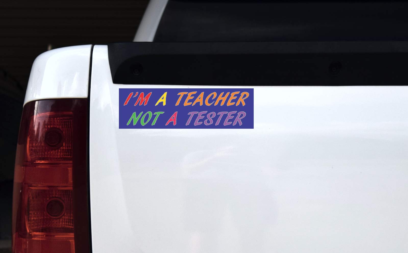 StickerTalk 'I'm a Teacher Not a Tester' Magnetic Sign - 10x3 Inch Classroom Decor, Teacher Appreciation Gift, Fridge Magnet for School & Office