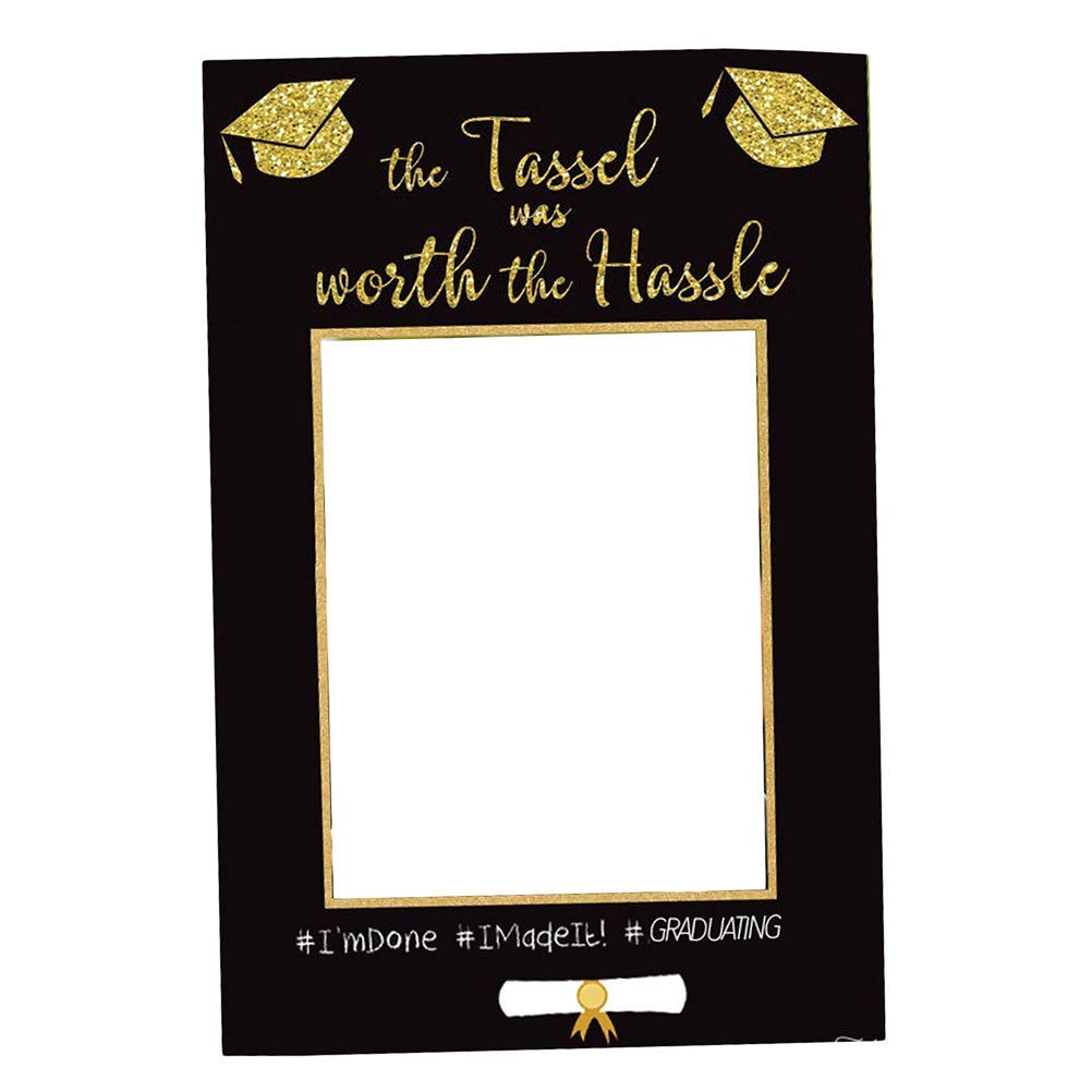 BinaryABC Graduation Photo Booth Picture Frame - 2023 Graduation Party Supplies & Decorations with Glitter - Perfect for Graduation Ceremonies, Parties & Photo Displays