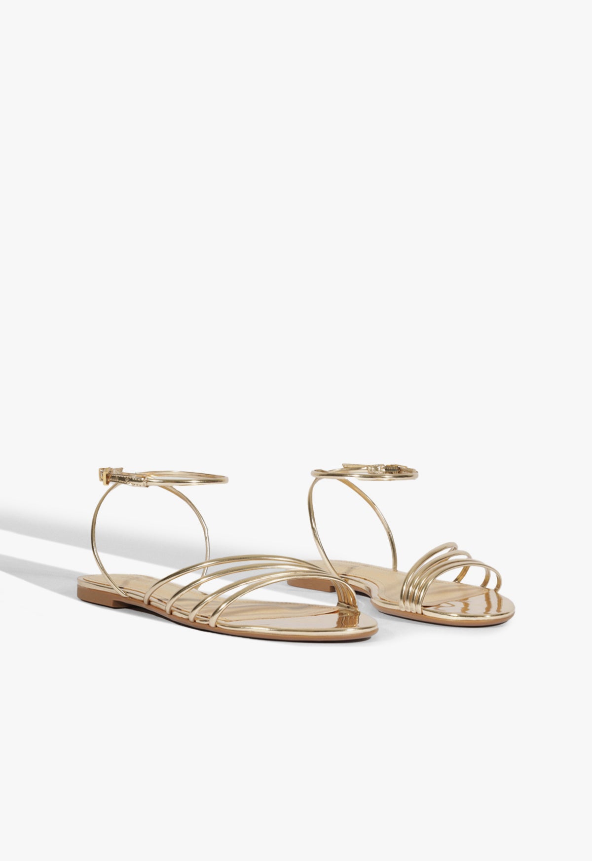 Inez Women's Gold Leather Flat Sandals - Comfortable Casual Summer Shoes for Beach, Travel & Everyday Wear