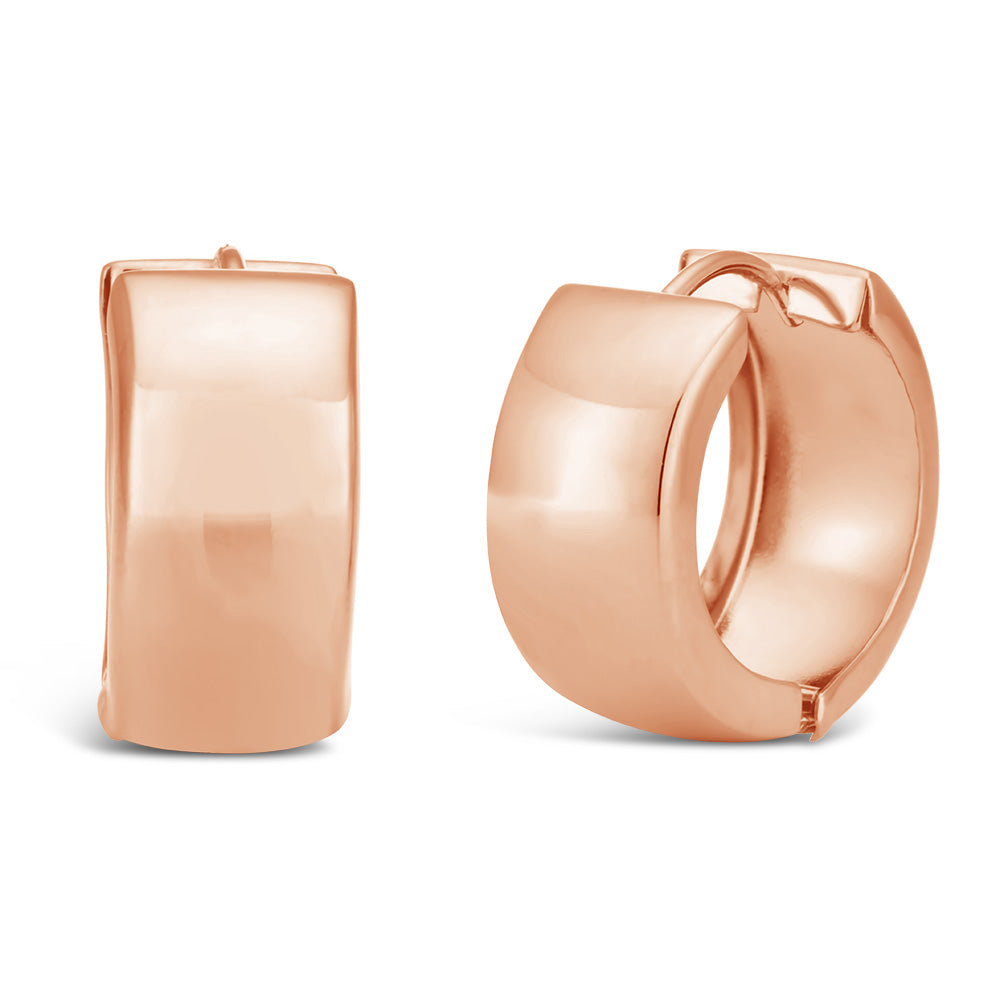 9ct Rose Gold Filled Polished Huggie Hoop Earrings for Women - Everyday Wear, Gift Giving & Special Occasions