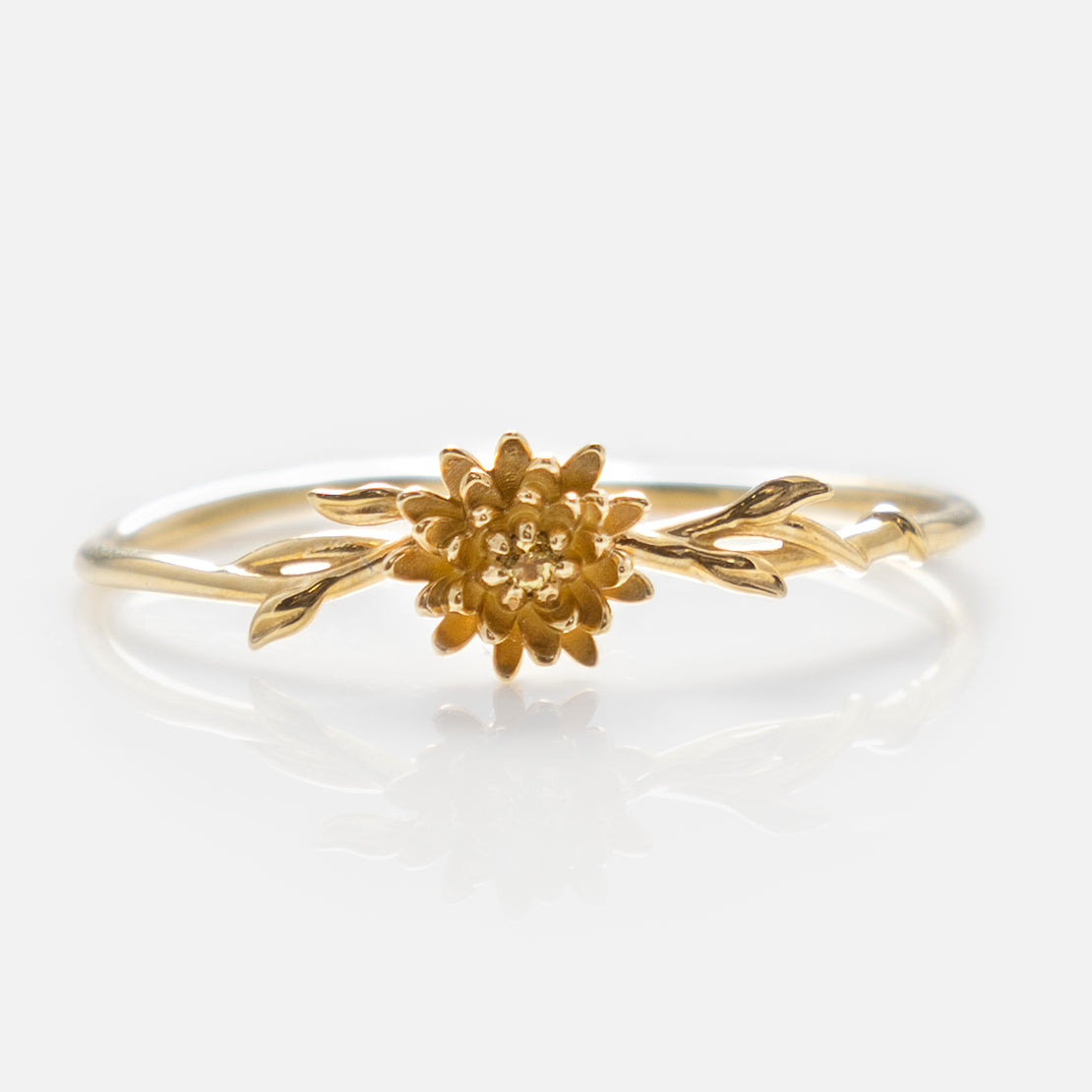 Solid Gold Birth Flower Ring - Personalized Zodiac Jewelry for Women - Perfect Gift for Birthday, Anniversary & Special Occasions