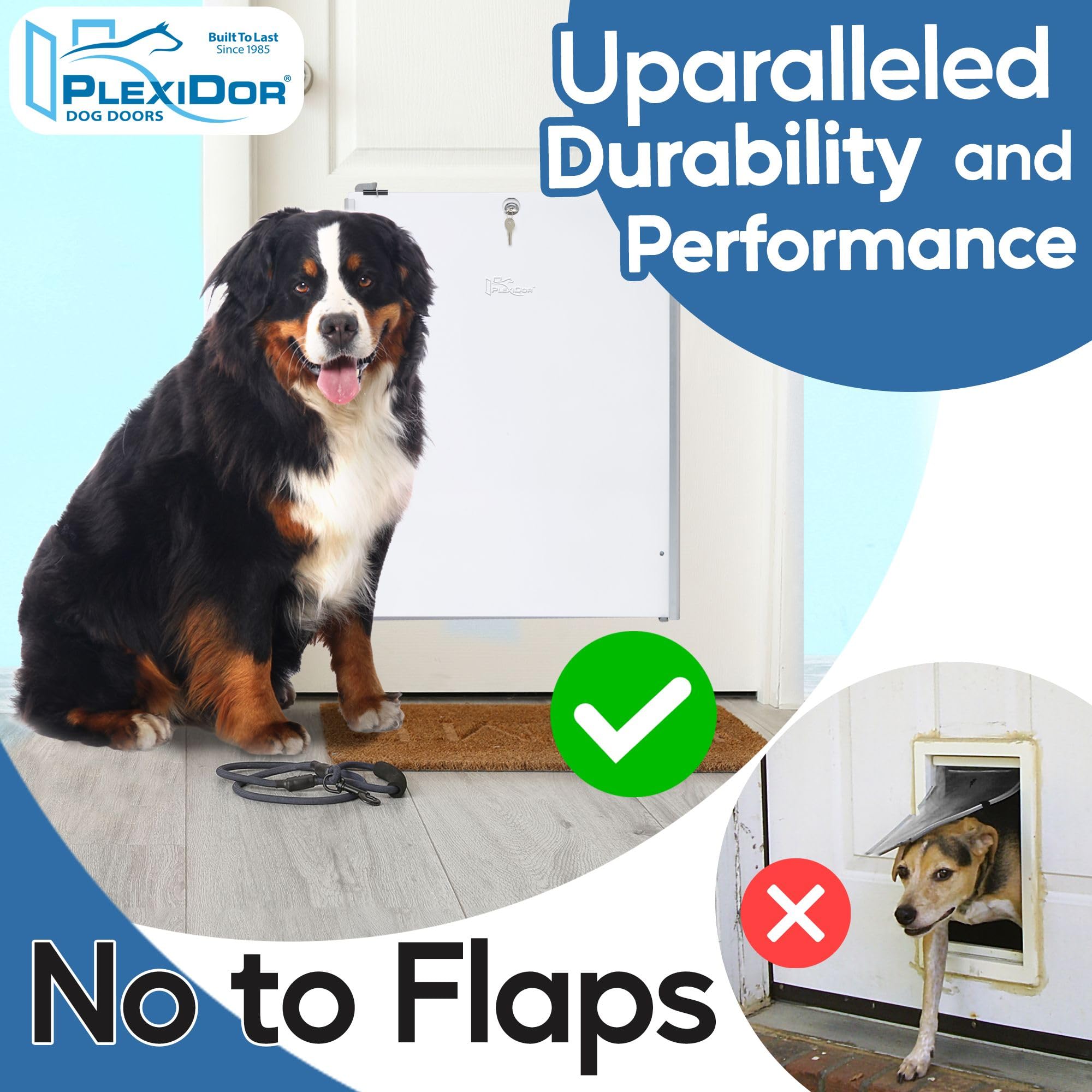 PlexiDor Performance Pet Doors Sliding Track with Flip Lock - X-Large Silver Dog Cat Door for Large Breeds | Perfect for Sliding Glass Doors & Patio Access