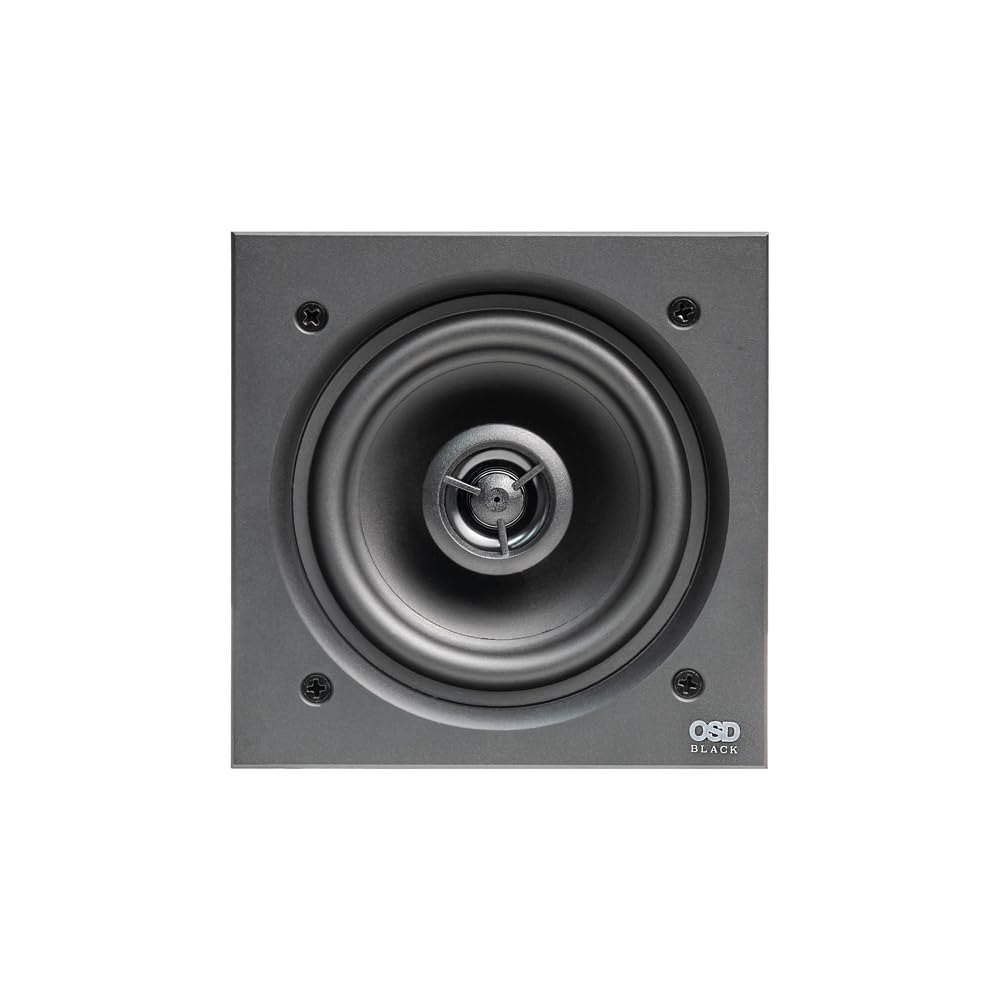 R43 4-Inch In-Ceiling Speaker with Square Grill, Small Aperture, 100W Full-Range 2-Way Design - Perfect for Home Theater, Background Music & Office Audio Systems