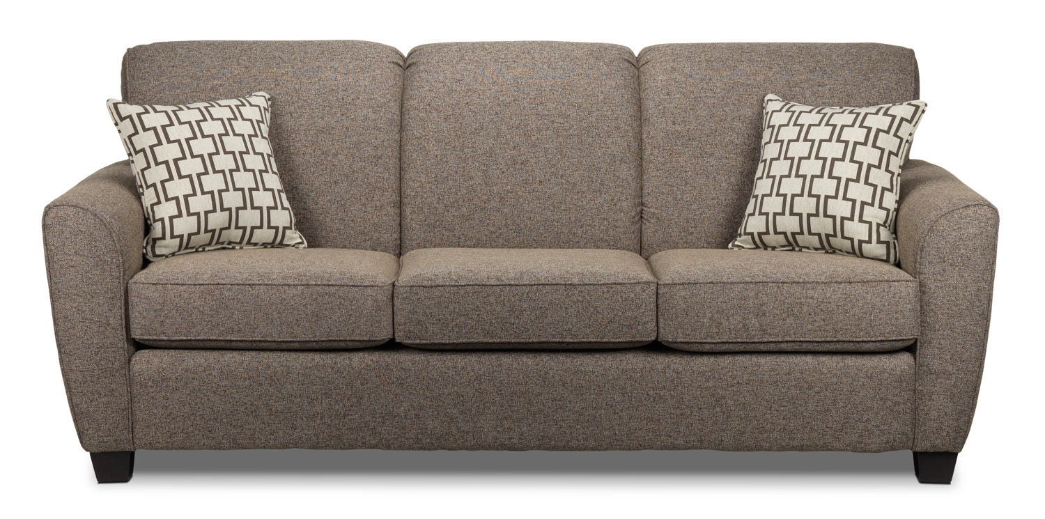 Ashby Queen Sofa Bed with Storage - Convertible Sleeper Sofa in Rich Brown Fabric | Perfect for Small Spaces, Guest Rooms & Apartments