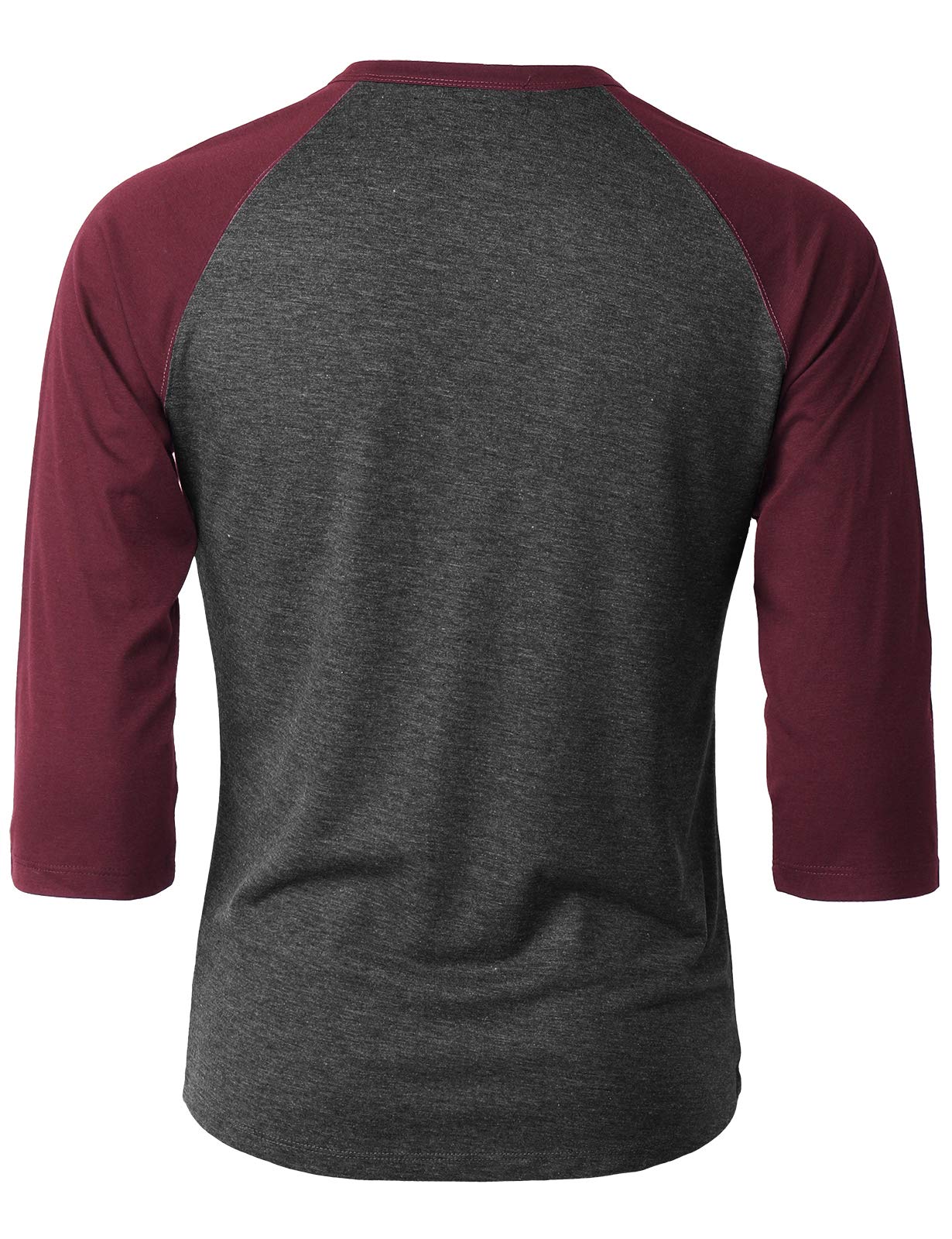 H2H Men's Casual Slim Fit Henley & Baseball T-Shirts - Long & 3/4 Sleeve Raglan Jersey Tees for Everyday Wear, Gym & Street Style