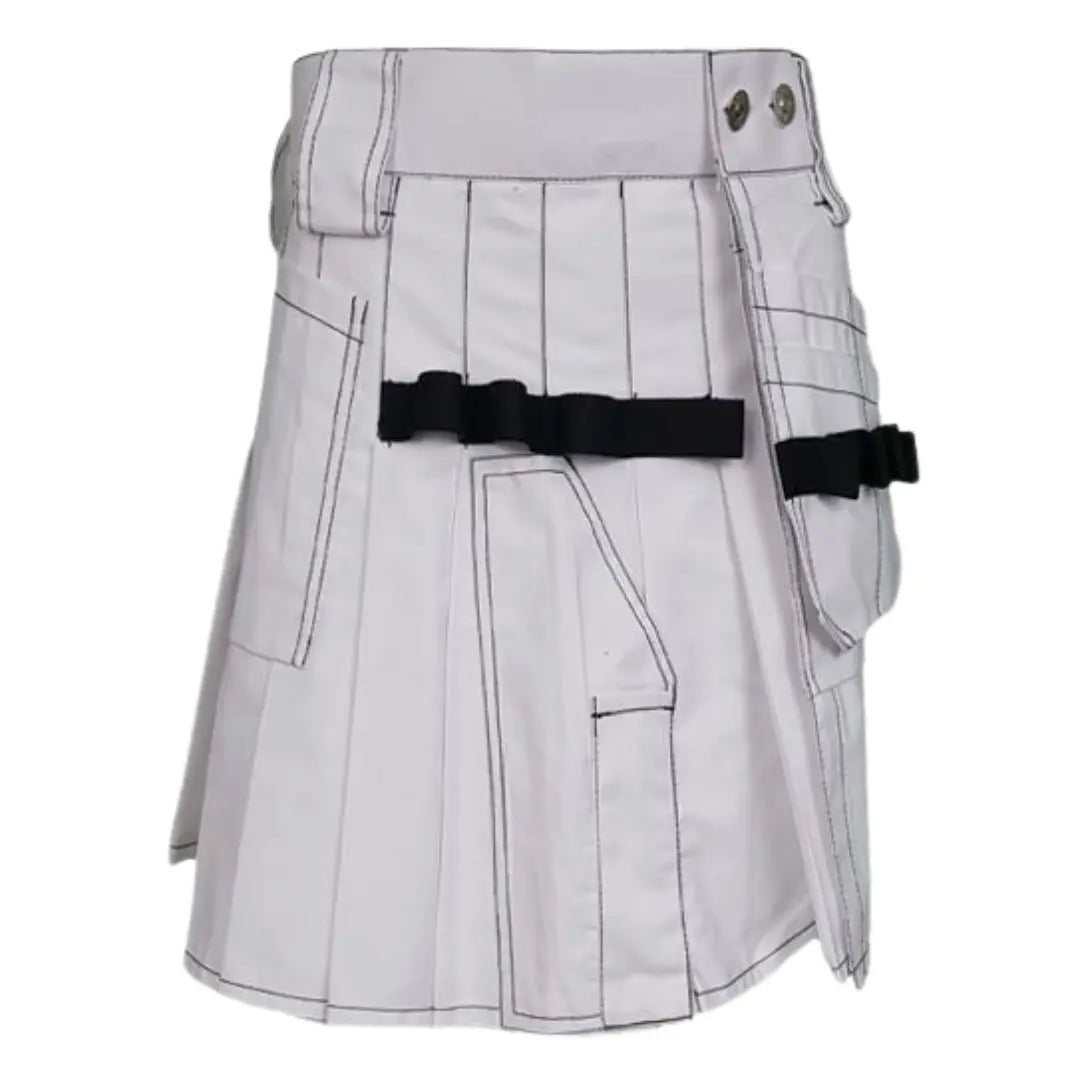 Carhartt Men's White Work Utility Kilt - Durable Cotton Canvas Workwear for Outdoor Jobs, Construction & Highland Events | Perfect for Laborers, Carpenters & Scottish Festivals