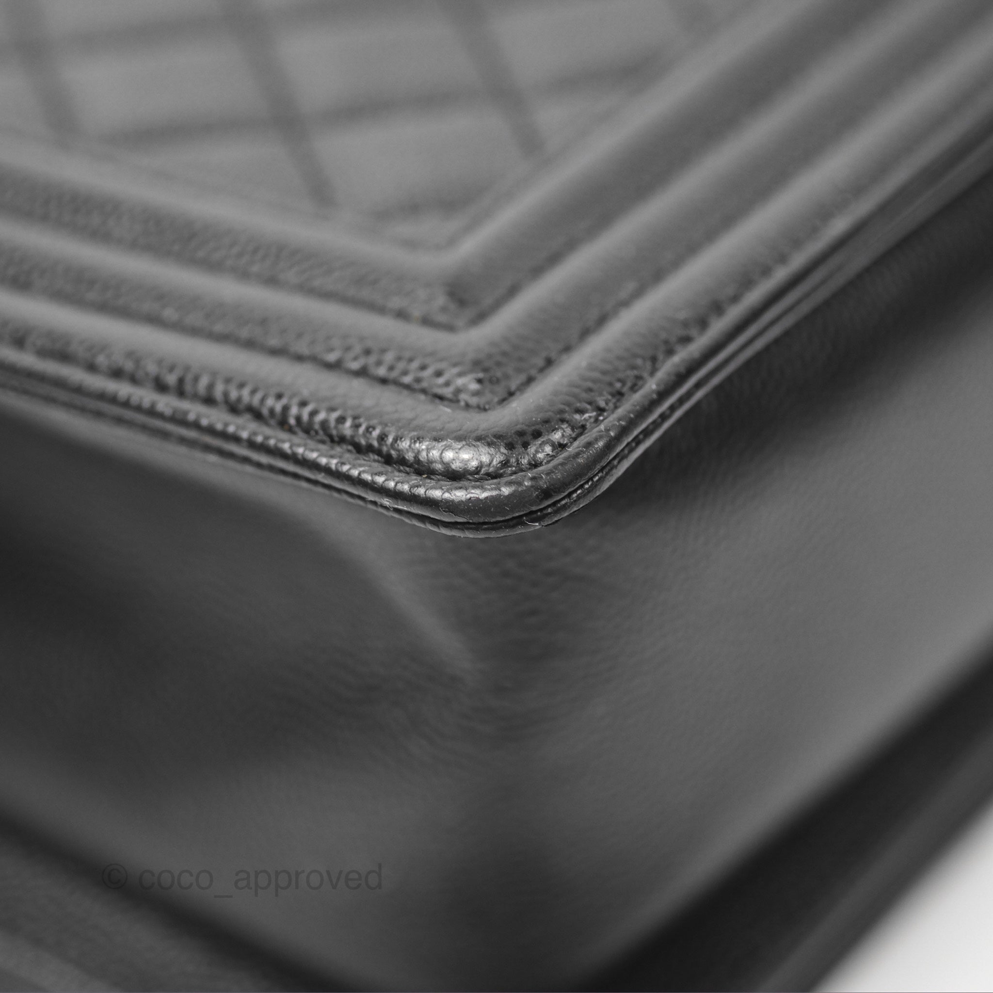 Chanel Boy Quilted Medium Handbag in Black Caviar Leather with Ruthenium Hardware - Luxury Crossbody Bag for Women, Perfect for Date Night & Evening Events