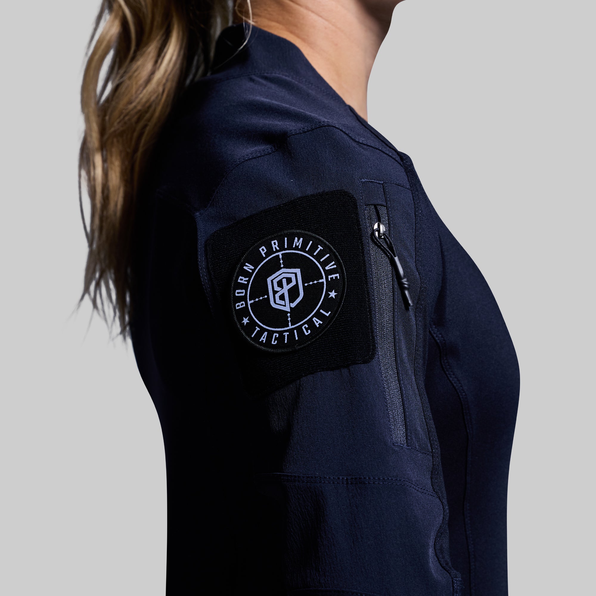 Women's Long Sleeve Op Top Shirt - Police Blue Color, Casual & Work Blouse for Office, Date Night & Everyday Wear