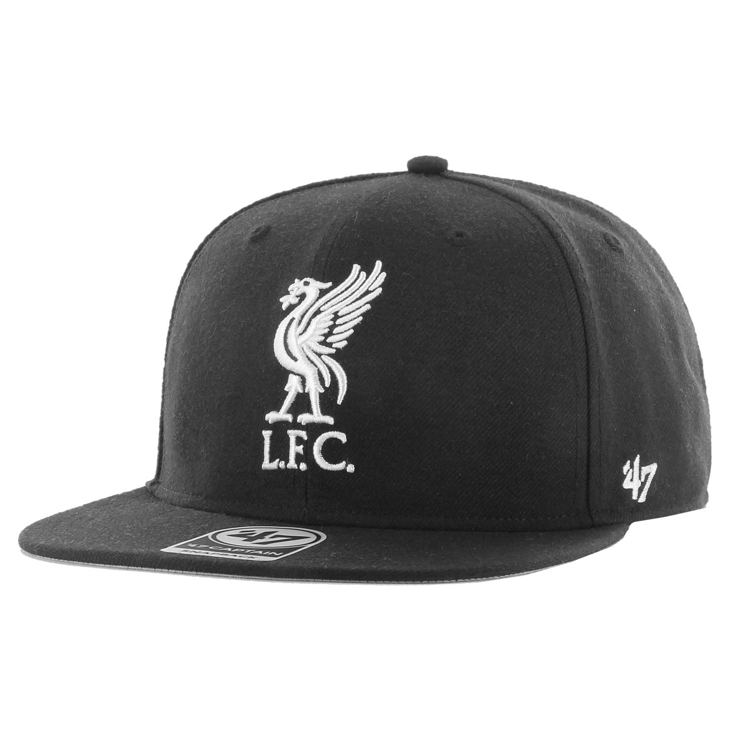 47 Brand Official Liverpool FC Black Snapback Cap - Adjustable Baseball Hat for Men & Women - Perfect for Sports, Casual Wear & Fan Gifts