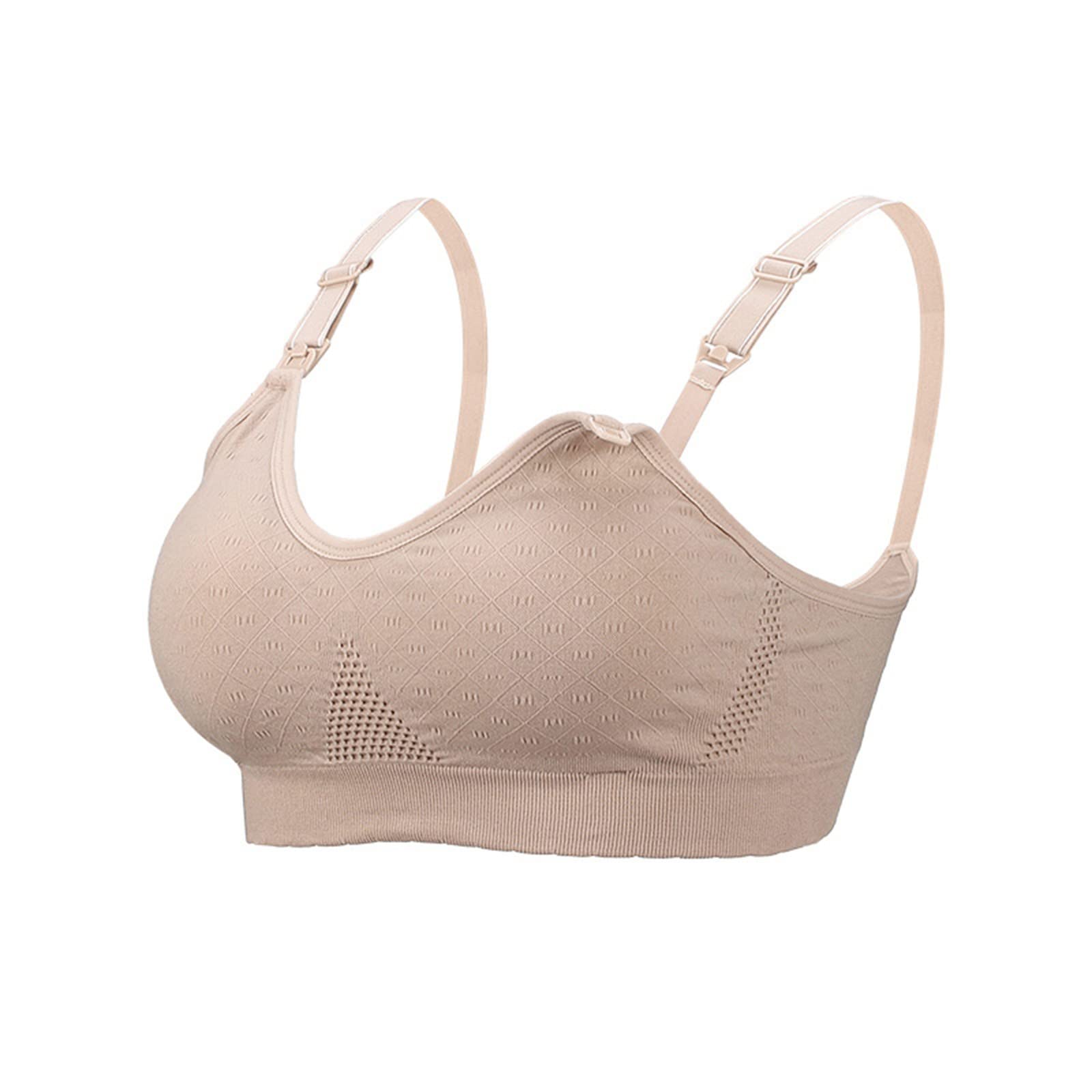 Fullfun 2019 Seamless Nursing Bra for Breastfeeding Moms - Comfortable Maternity Bra with Removable Clips - Wireless Support for Pregnancy & Postpartum - Perfect for Daily Wear, Sleeping & Nursing